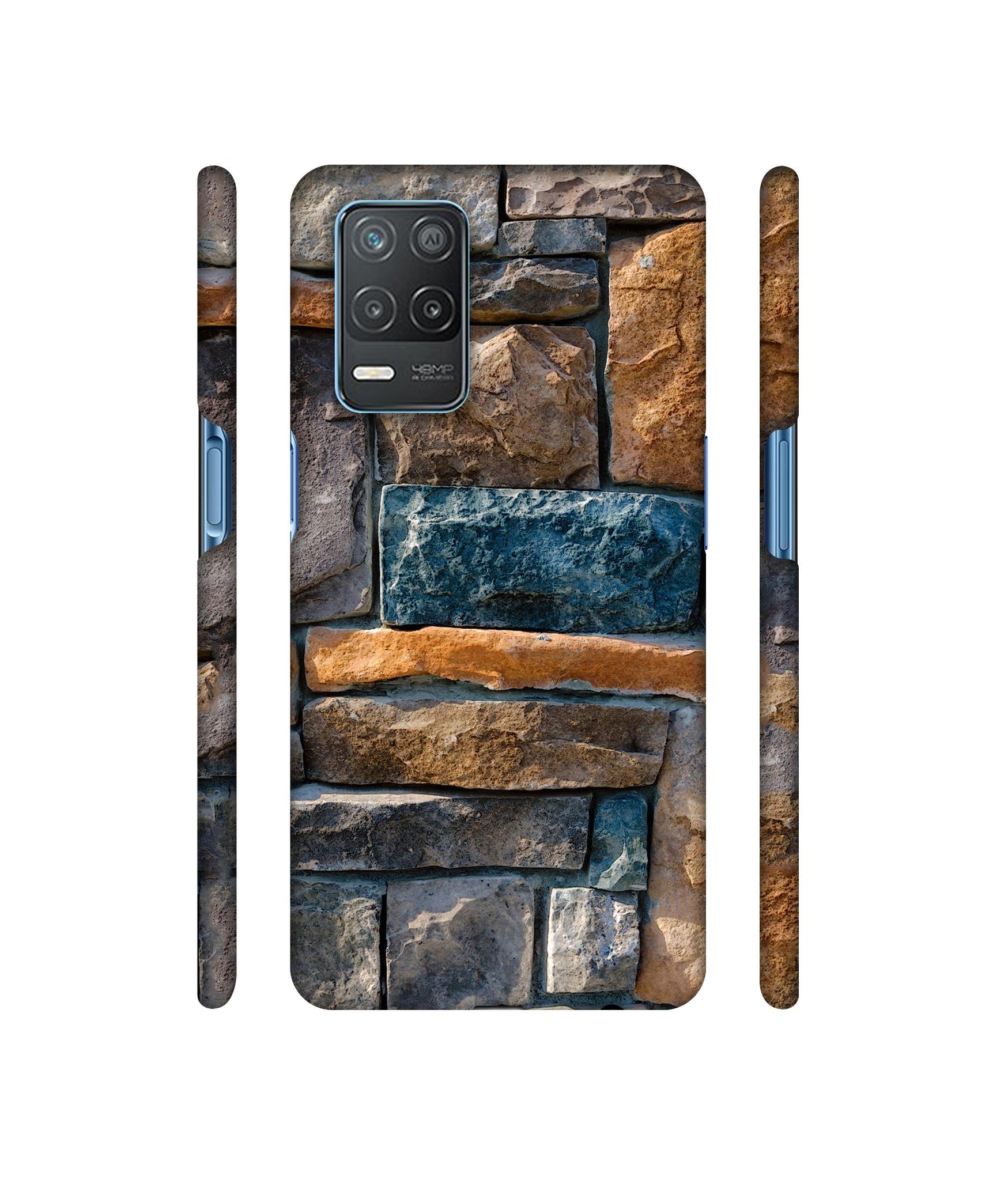 Decorative Stone Cladding Designer Hard Back Cover for Realme 8 5G / Realme 8s 5G