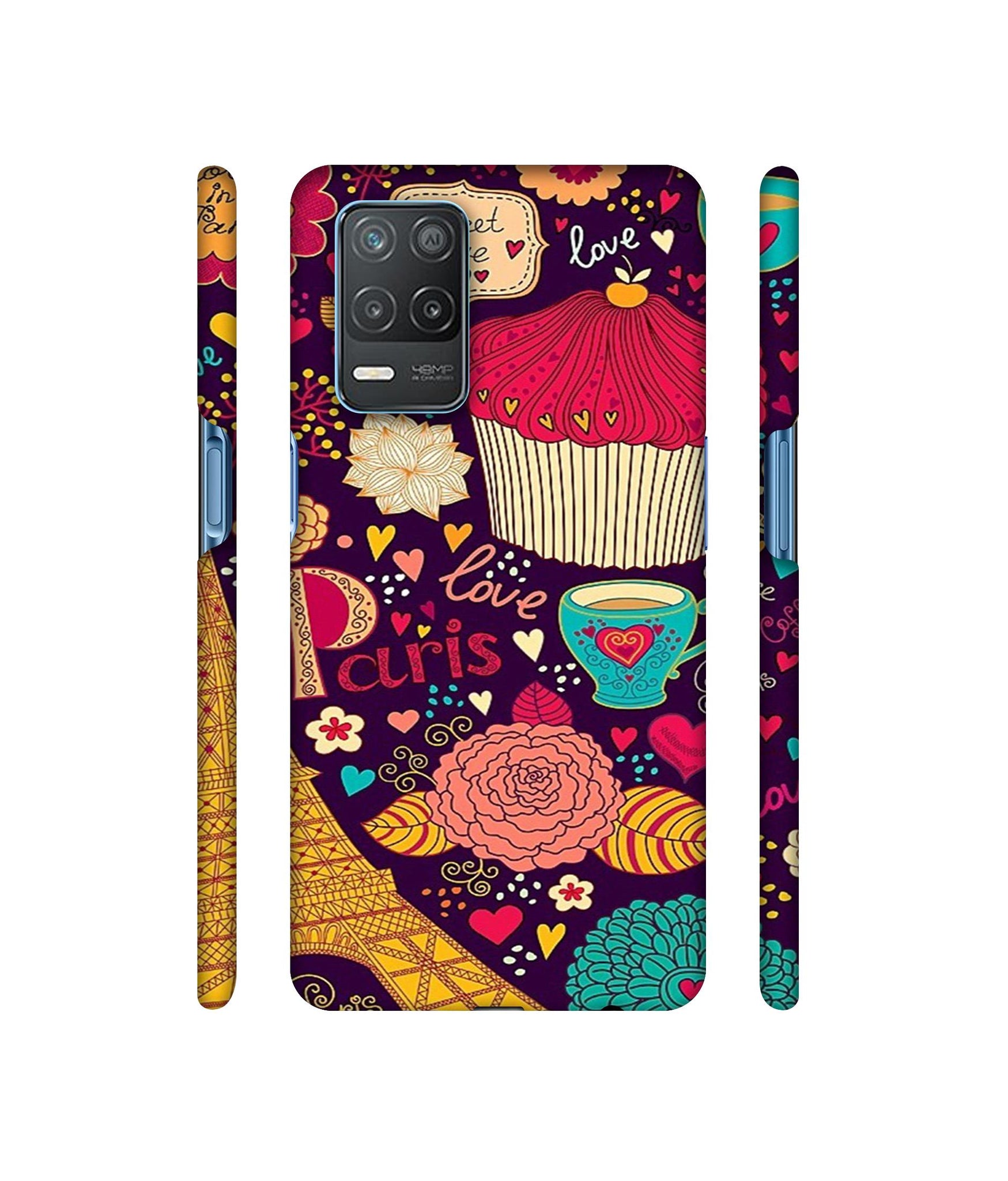 Paris Flower Love Designer Hard Back Cover for Realme 8 5G / Realme 8s 5G