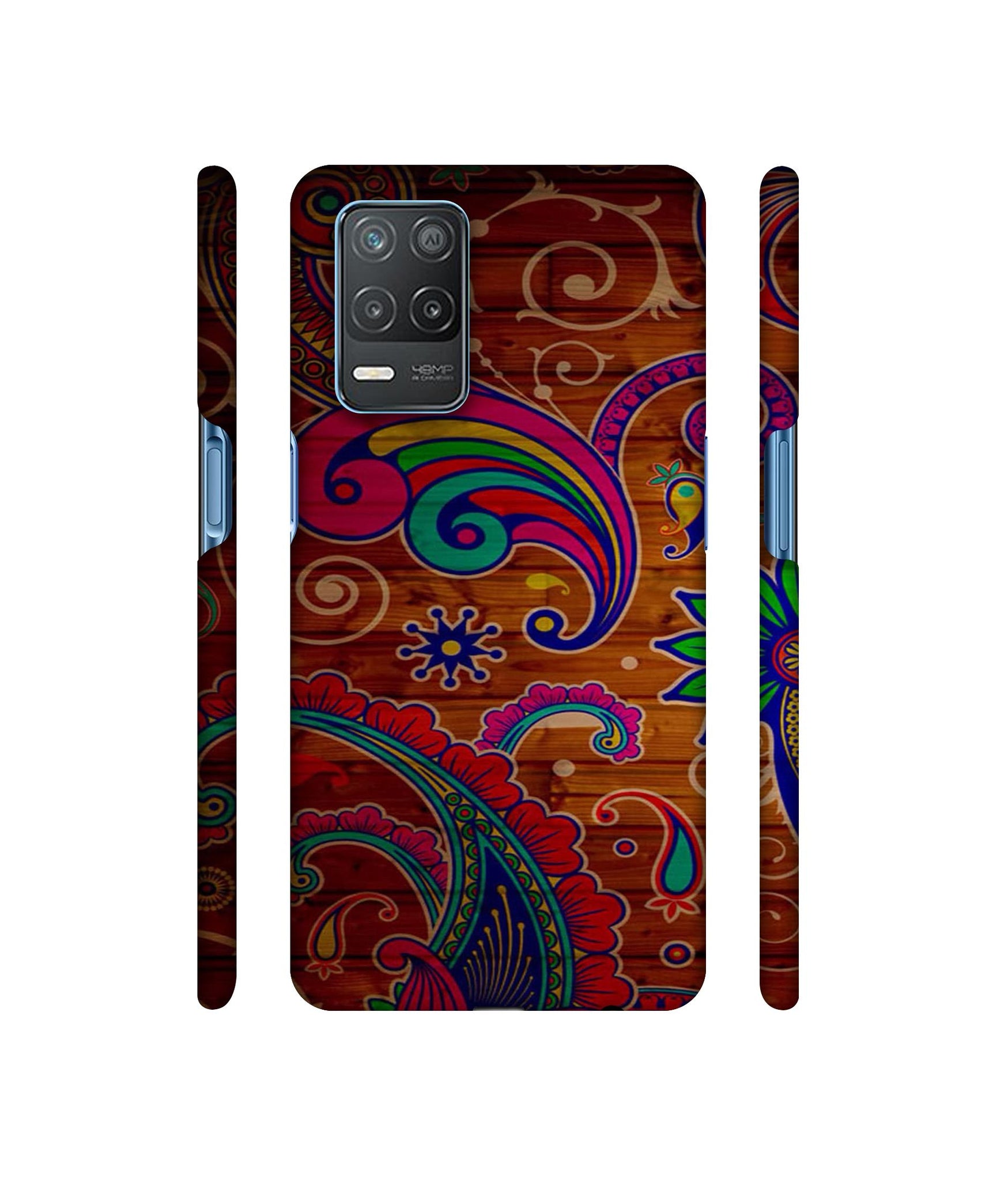 Wooden Pattern Print Designer Hard Back Cover for Realme 8 5G / Realme 8s 5G