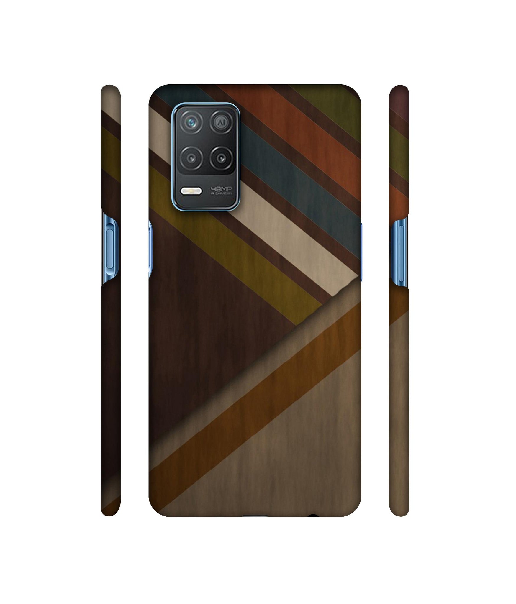 Colorful Wooden Pattern Designer Hard Back Cover for Realme 8 5G / Realme 8s 5G