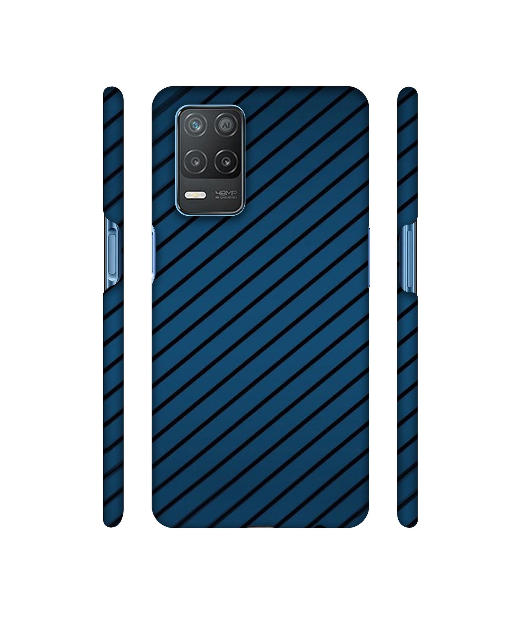 Blue Stripes Designer Hard Back Cover for Realme 8 5G / Realme 8s 5G