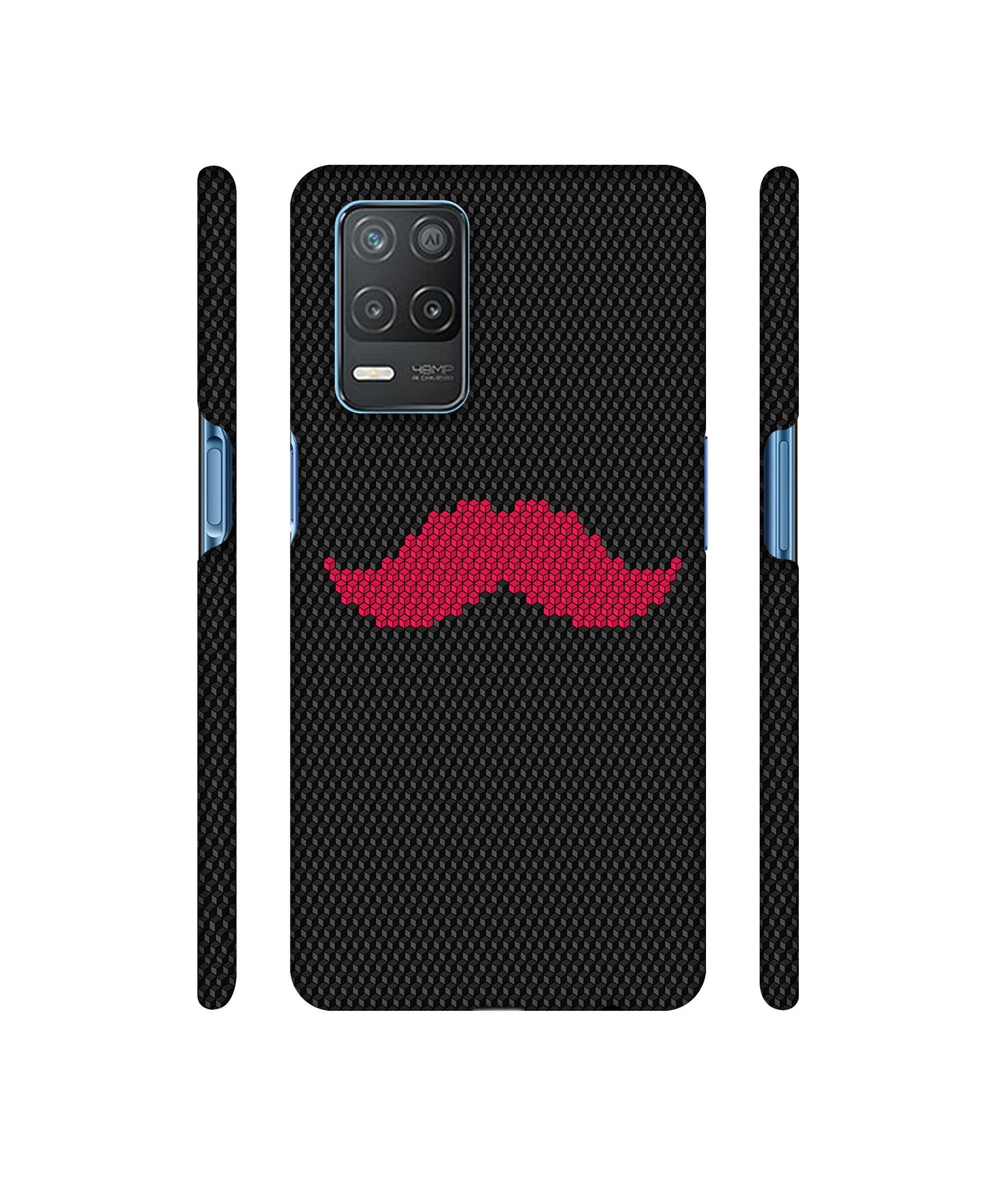 Pink Mustache Pattern Designer Hard Back Cover for Realme 8 5G / Realme 8s 5G