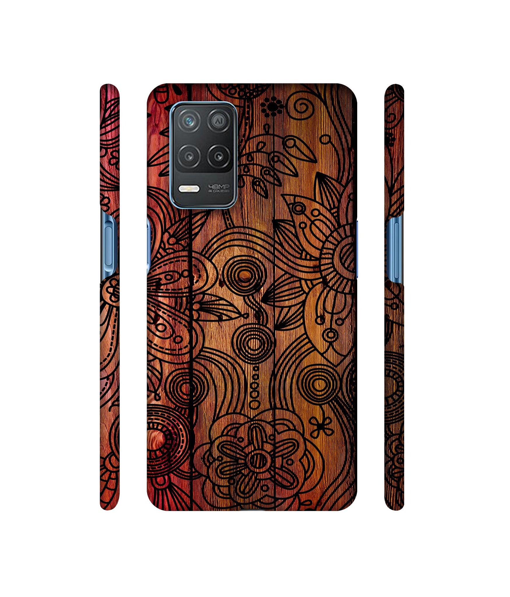 Dark Wooden Background Designer Hard Back Cover for Realme 8 5G / Realme 8s 5G