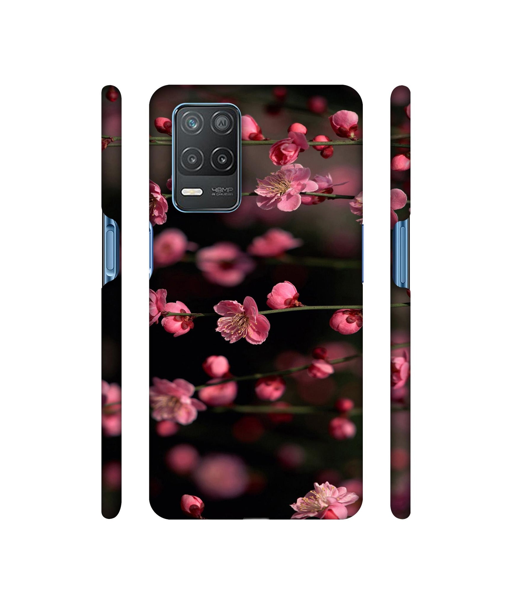 Pink Flowers Designer Hard Back Cover for Realme 8 5G / Realme 8s 5G
