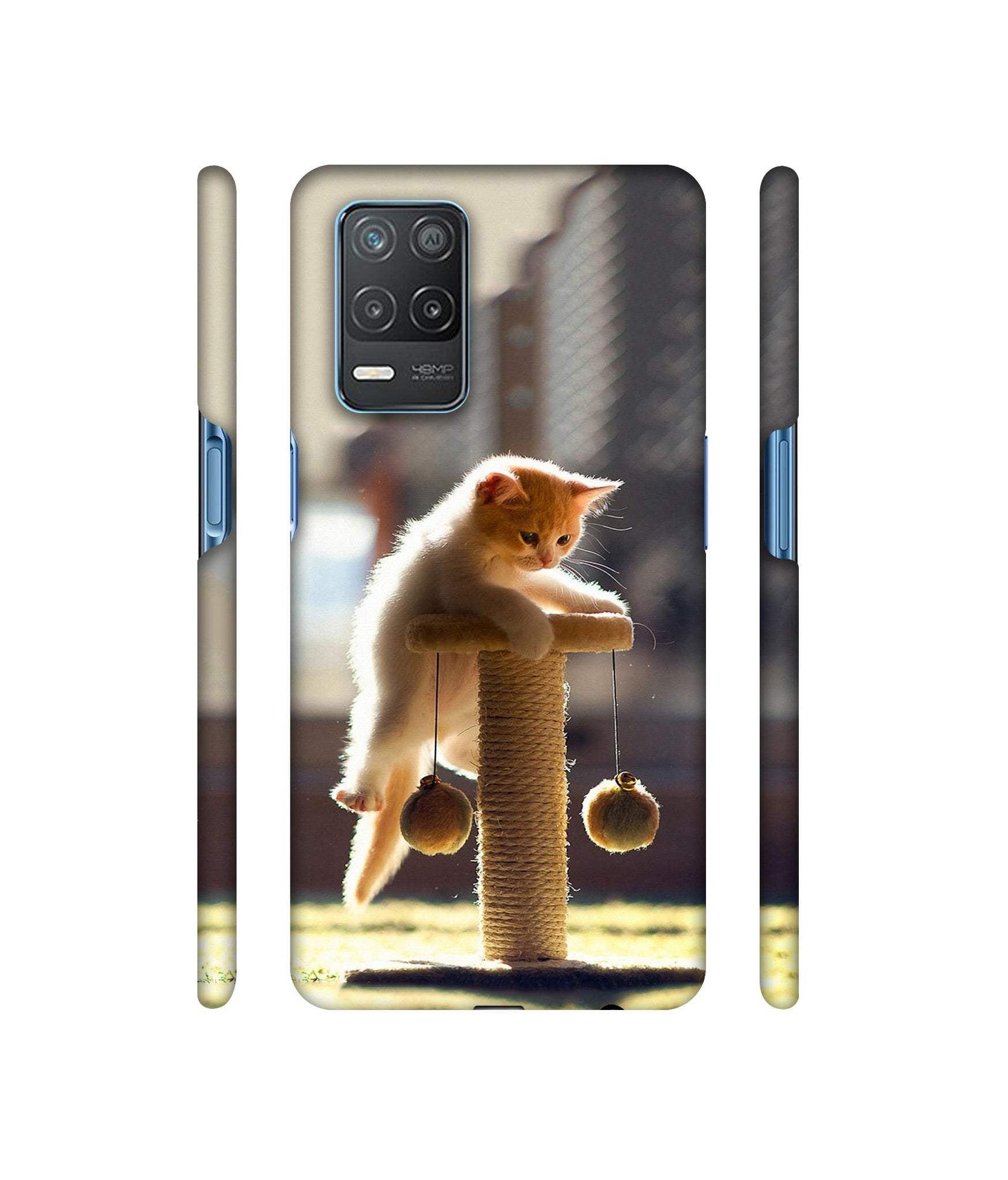 Cat Climbing Designer Hard Back Cover for Realme 8 5G / Realme 8s 5G