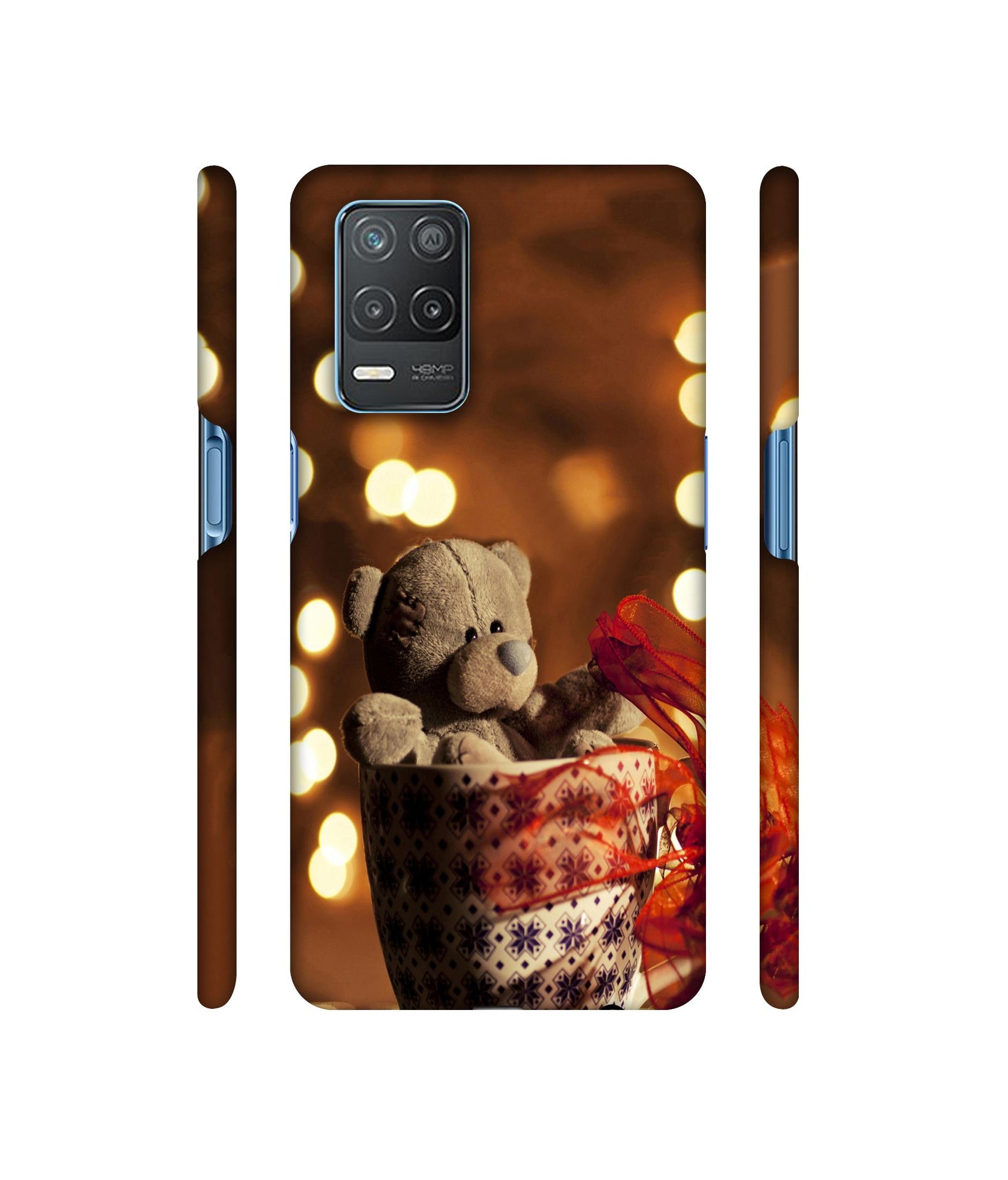 Teddy In Cup Designer Hard Back Cover for Realme 8 5G / Realme 8s 5G