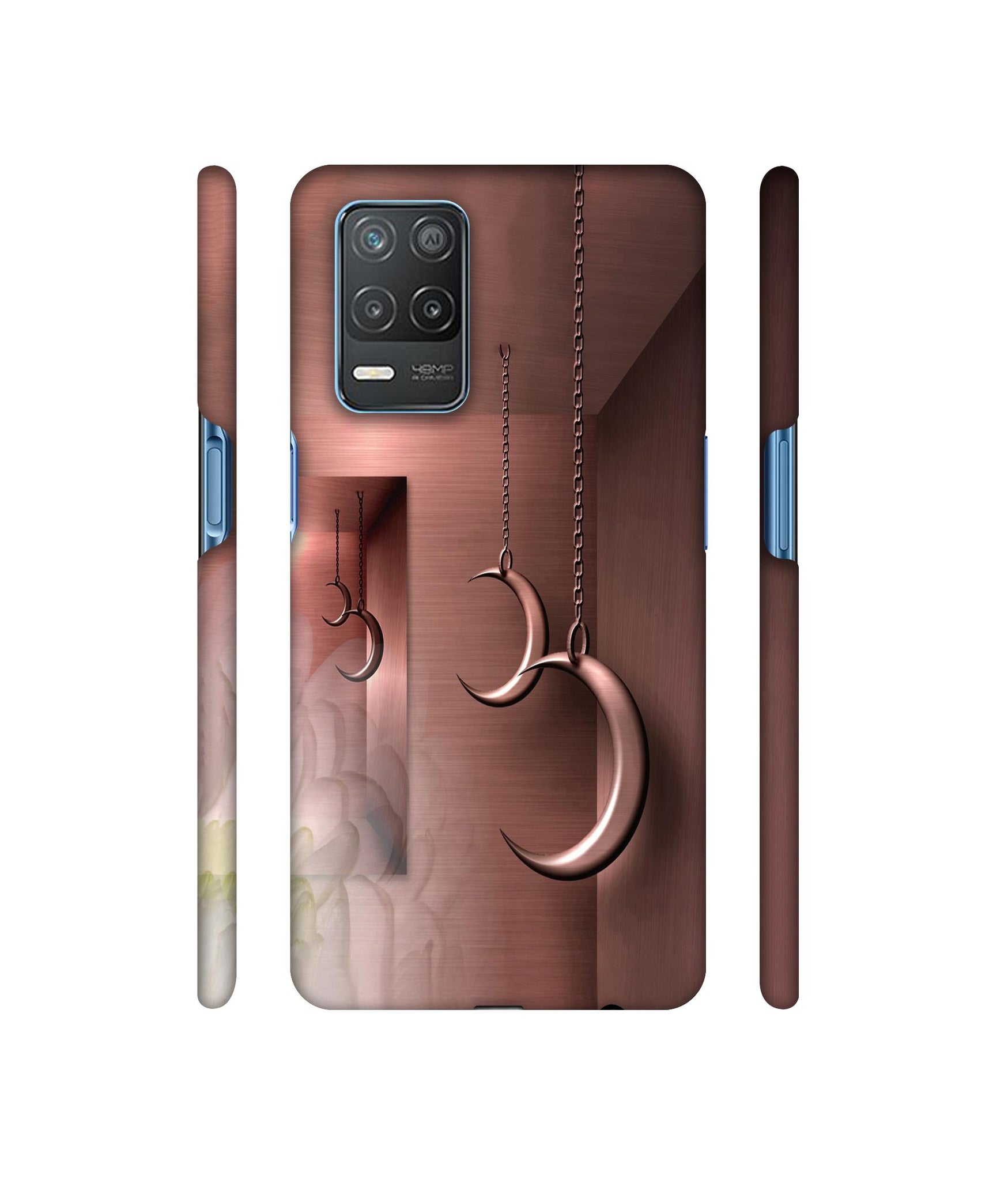 Flower Metal Designer Hard Back Cover for Realme 8 5G / Realme 8s 5G