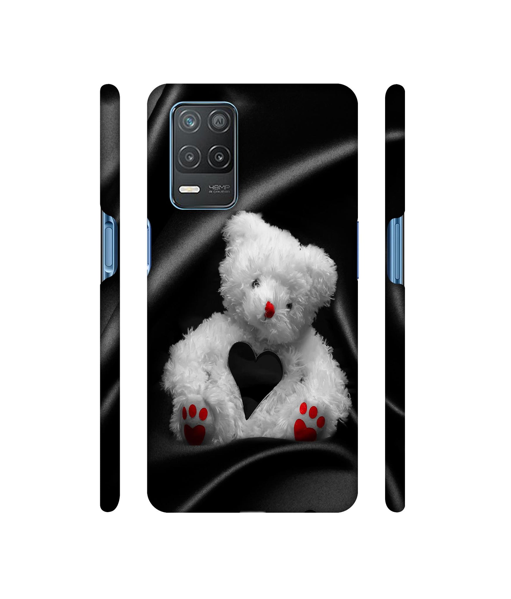 White Teddy Bear Designer Hard Back Cover for Realme 8 5G / Realme 8s 5G