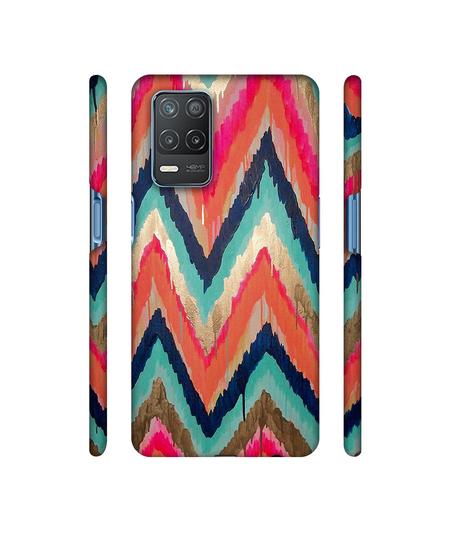 Colorful Zig-Zag Lines Art Designer Hard Back Cover for Realme 8 5G / Realme 8s 5G