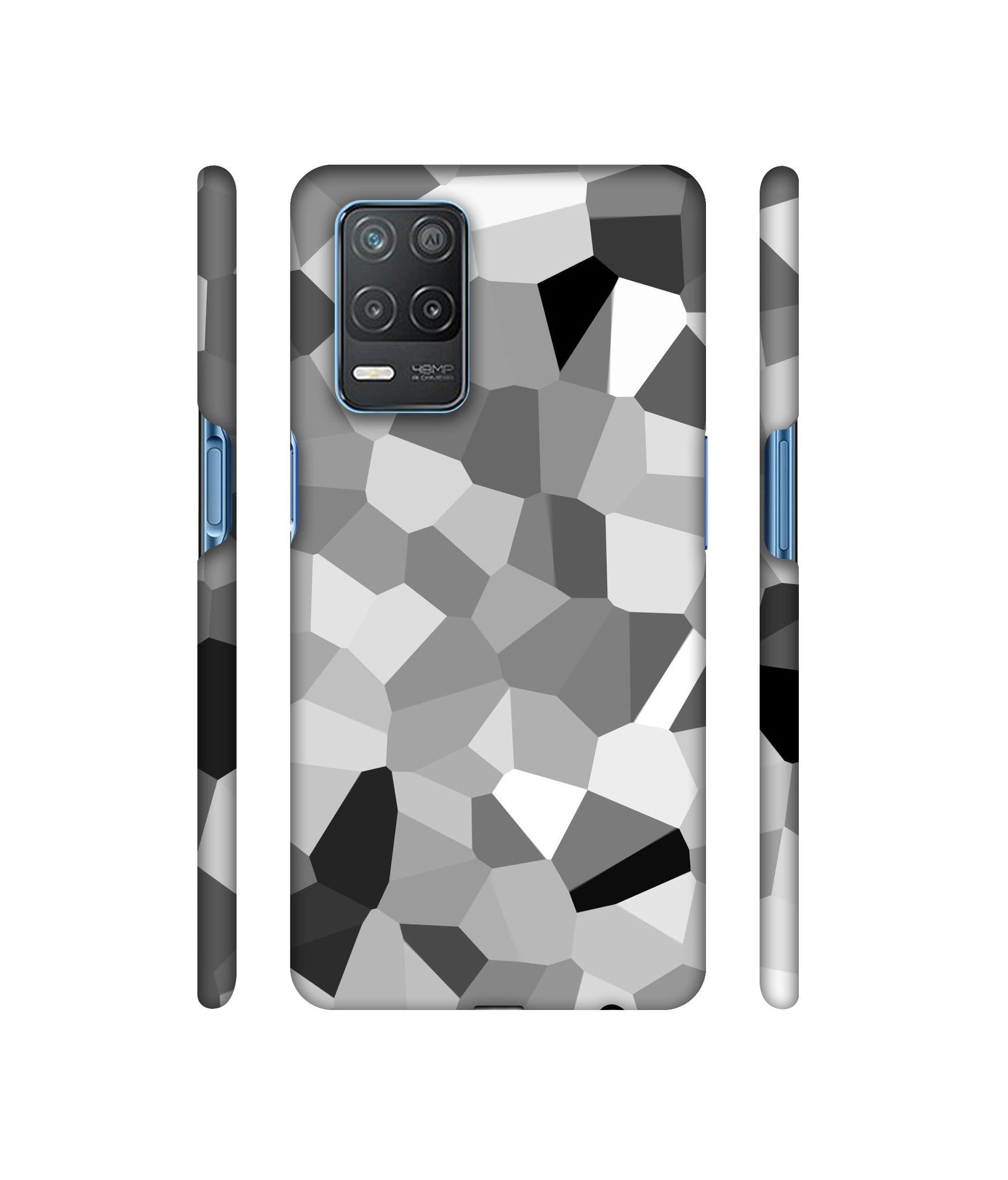 Black & White Mathematical Shape Designer Hard Back Cover for Realme 8 5G / Realme 8s 5G