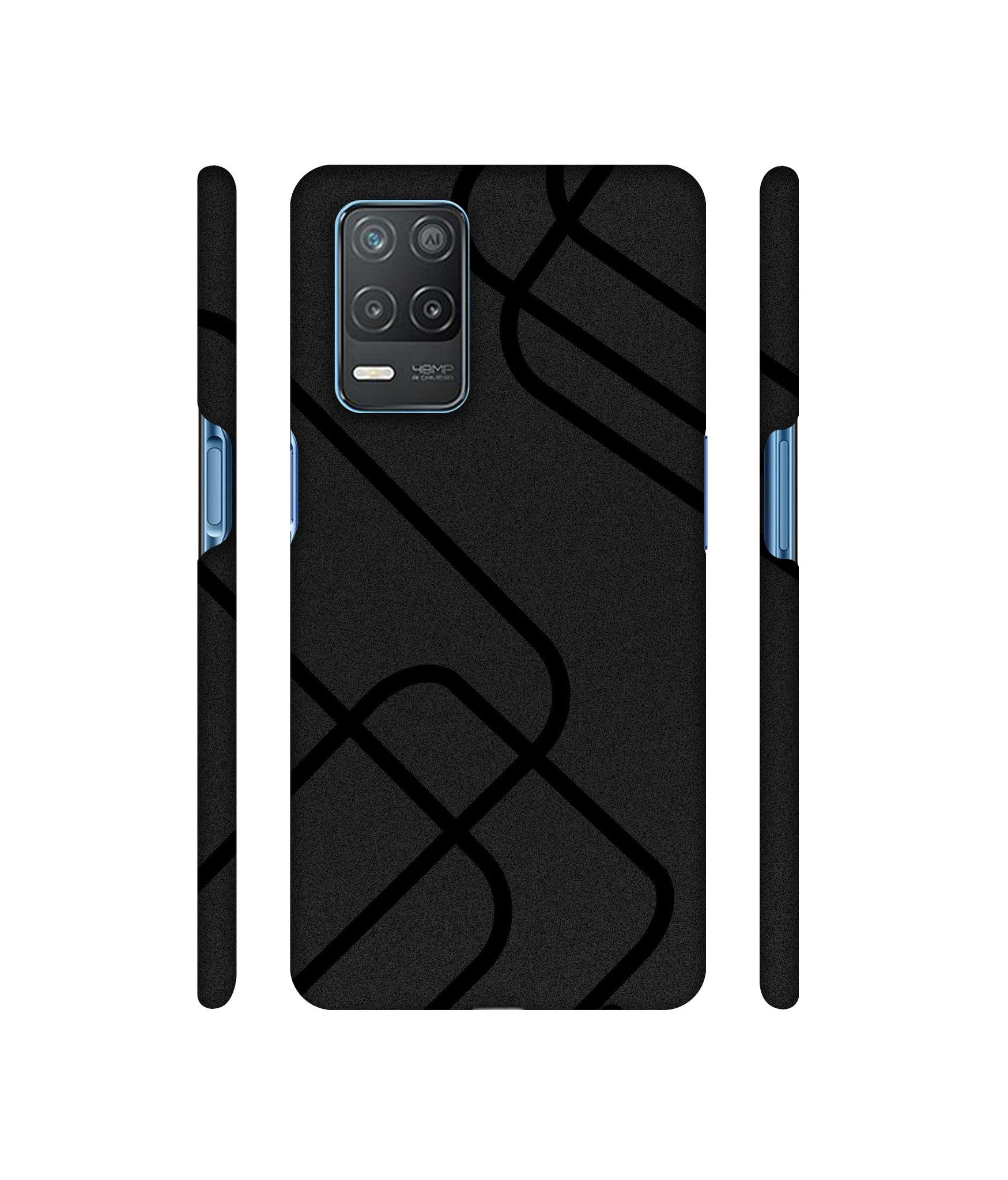 Zig-Zag Black Line Designer Hard Back Cover for Realme 8 5G / Realme 8s 5G