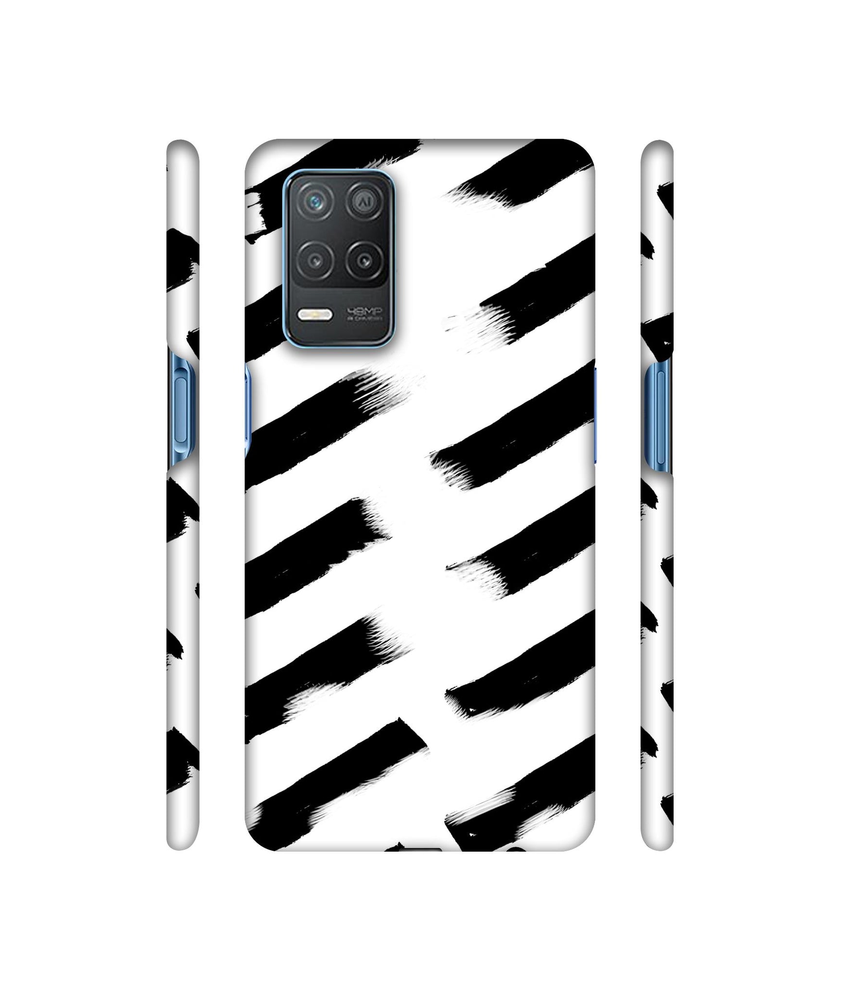 Black & White Rectangle Designer Hard Back Cover for Realme 8 5G / Realme 8s 5G