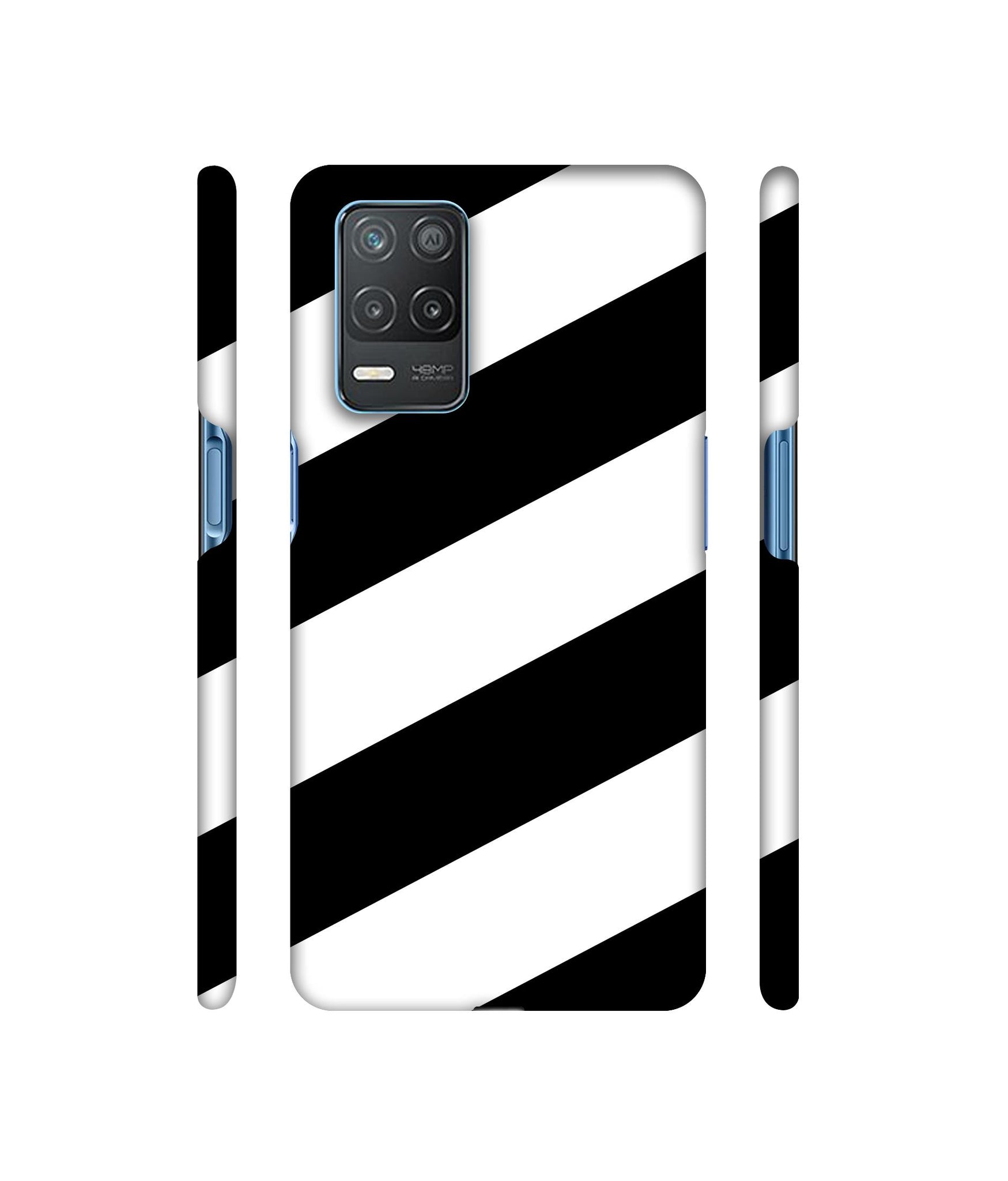 Black & White Line Designer Hard Back Cover for Realme 8 5G / Realme 8s 5G
