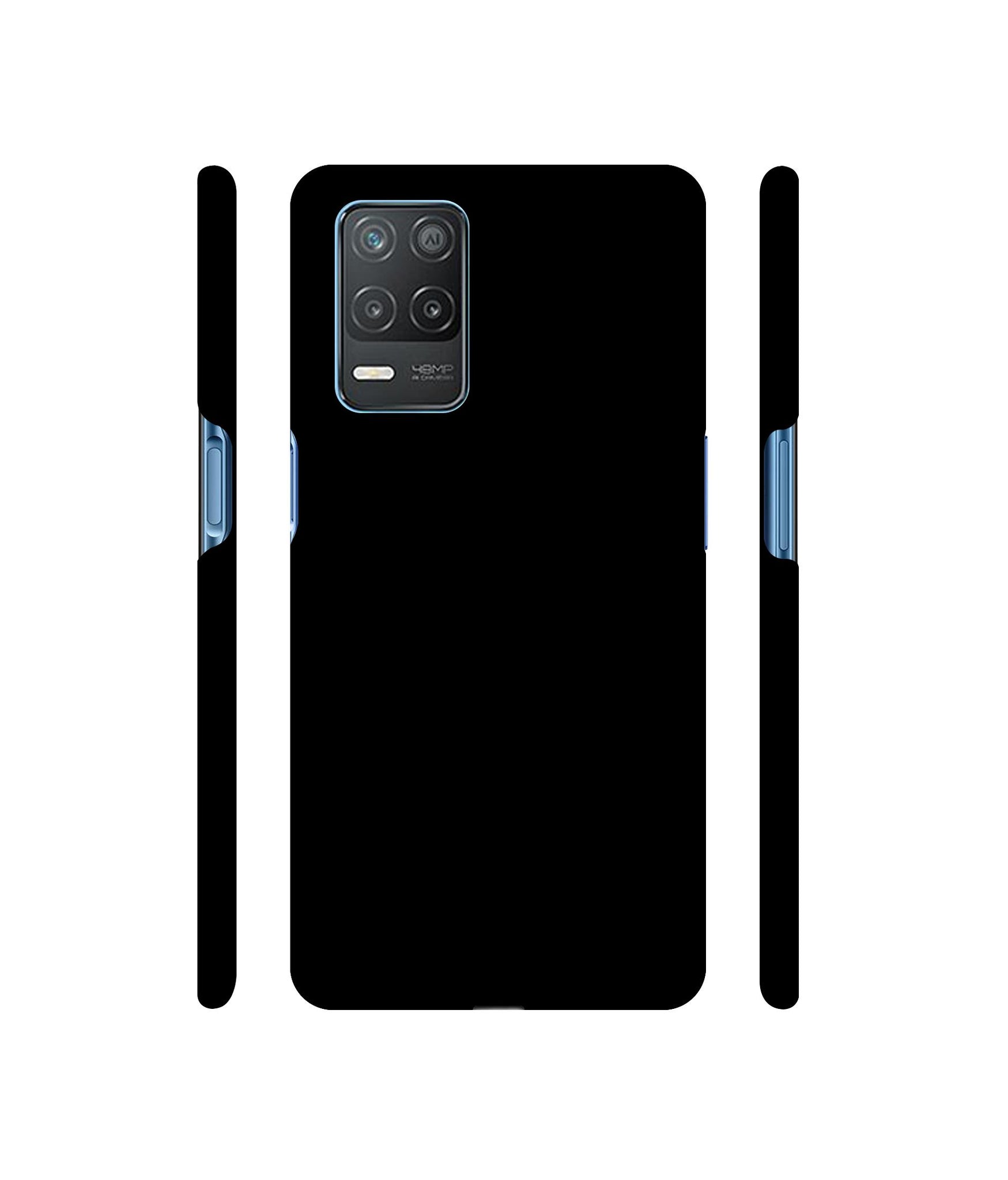 Solid Black Designer Hard Back Cover for Realme 8 5G / Realme 8s 5G