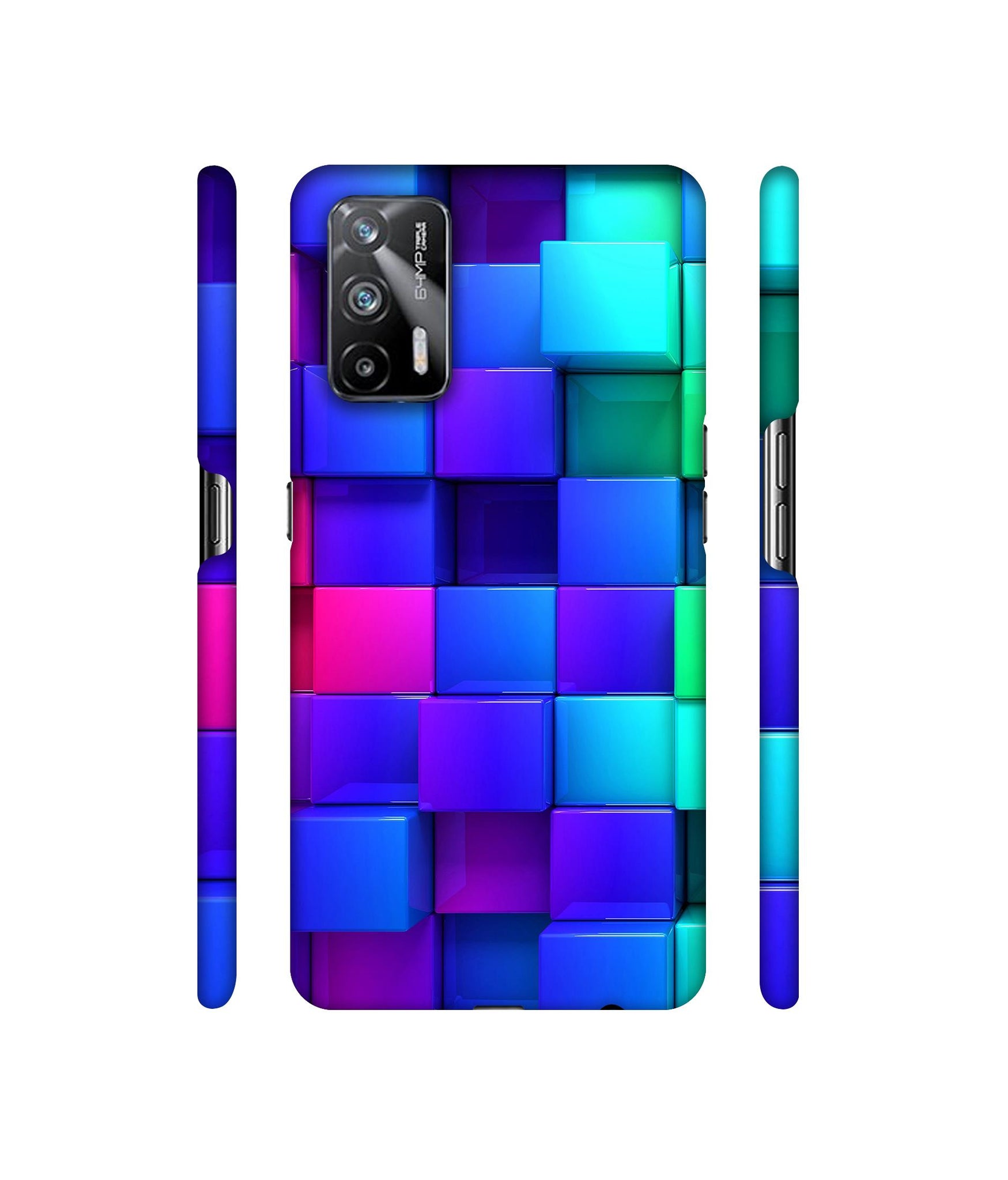 Blocks Rainbow 3D Graphics Designer Hard Back Cover for Realme X7 Max 5G / Realme GT 5G