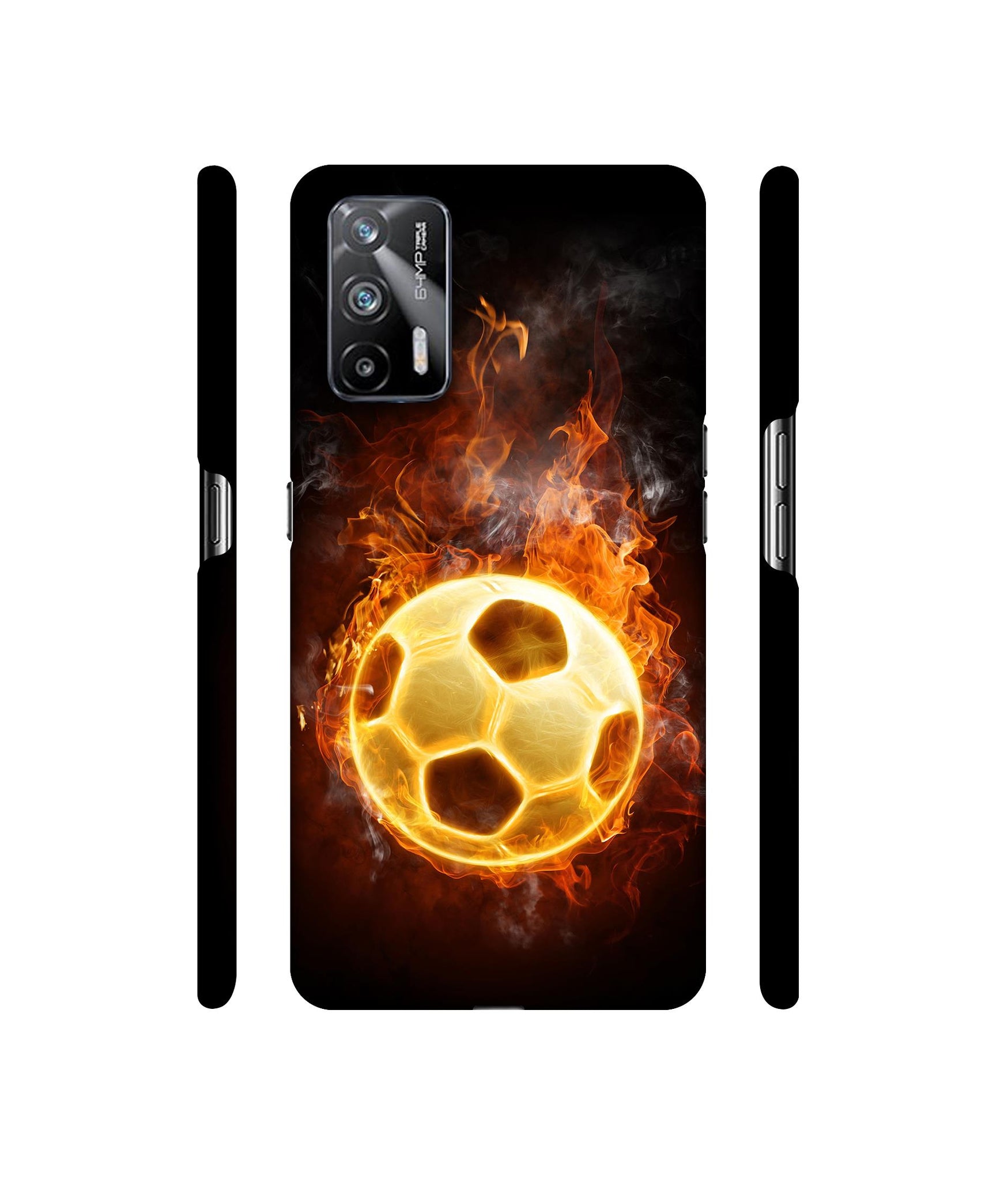 Football & Fire Designer Hard Back Cover for Realme X7 Max 5G / Realme GT 5G