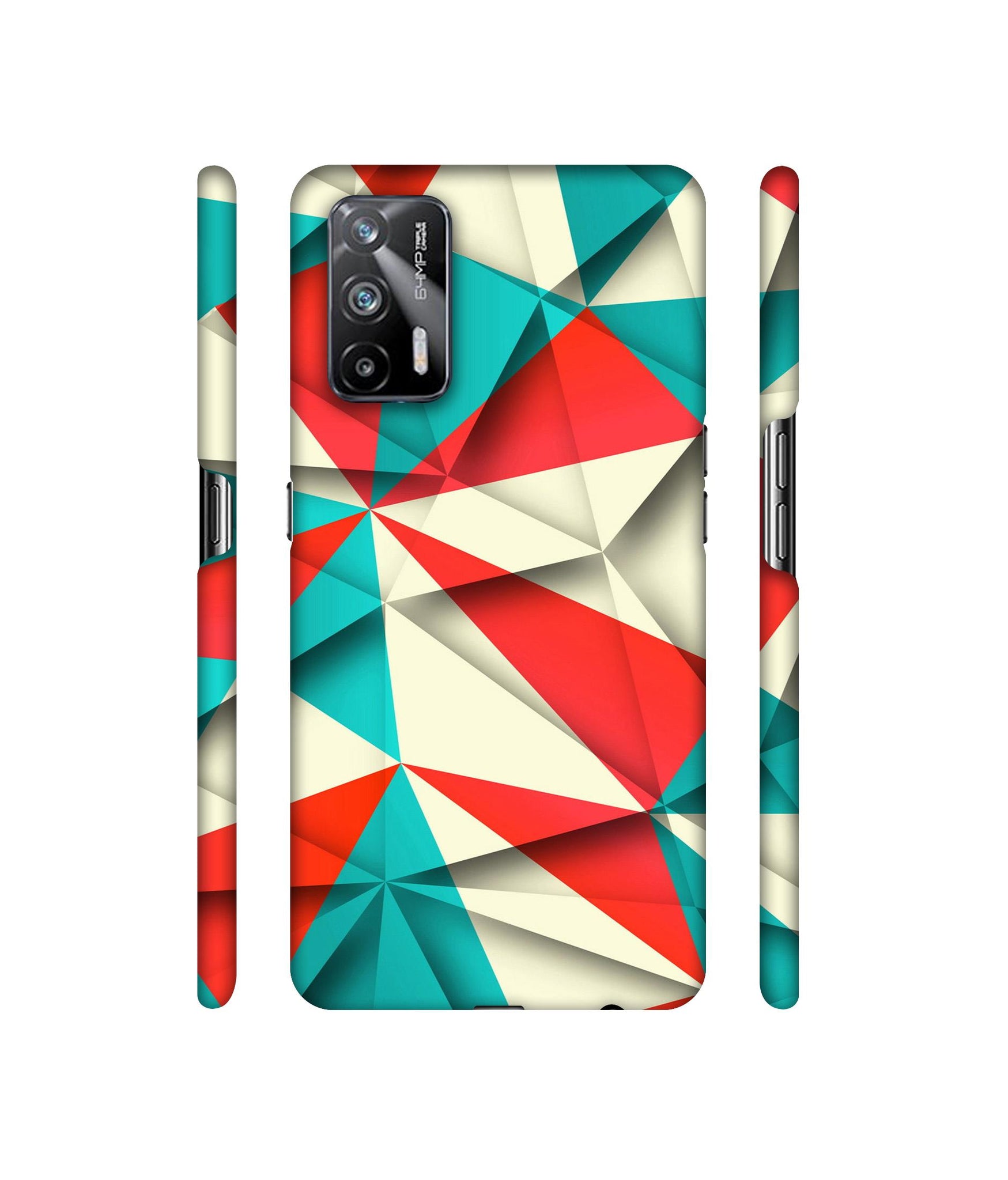 Red Blue White Pattern Designer Hard Back Cover for Realme X7 Max 5G / Realme GT 5G