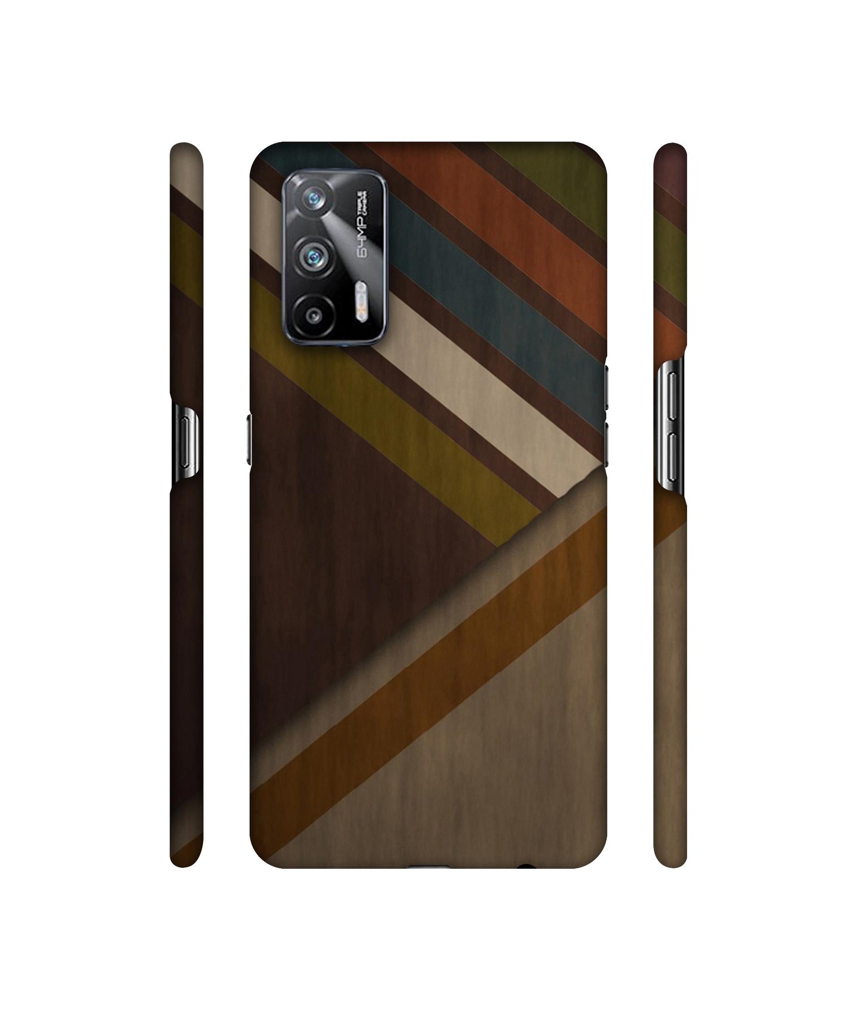 Colorful Wooden Pattern Designer Hard Back Cover for Realme X7 Max 5G / Realme GT 5G
