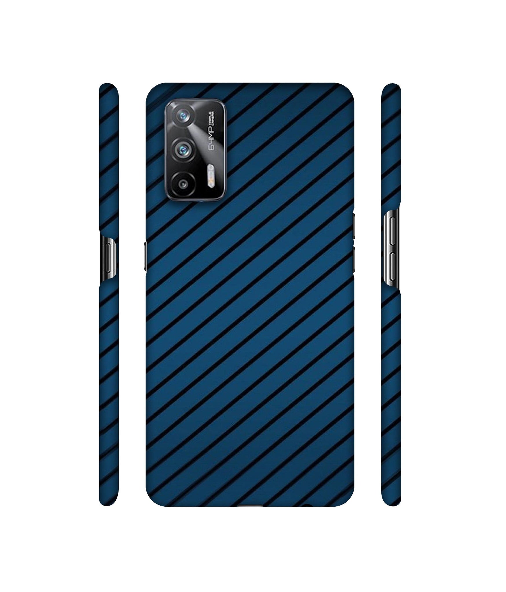 Blue Stripes Designer Hard Back Cover for Realme X7 Max 5G / Realme GT 5G