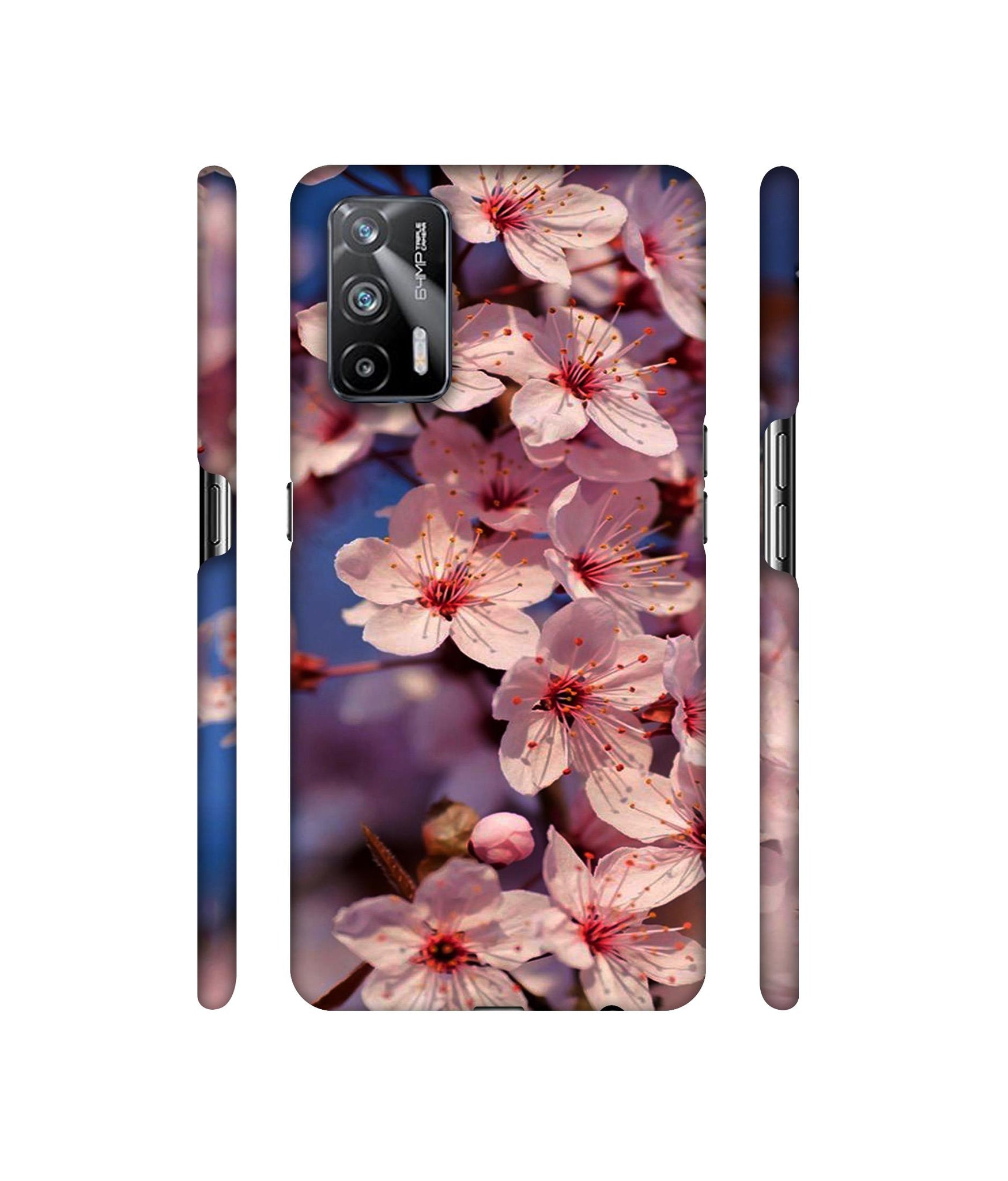 Pink Flowers Pattern Designer Hard Back Cover for Realme X7 Max 5G / Realme GT 5G