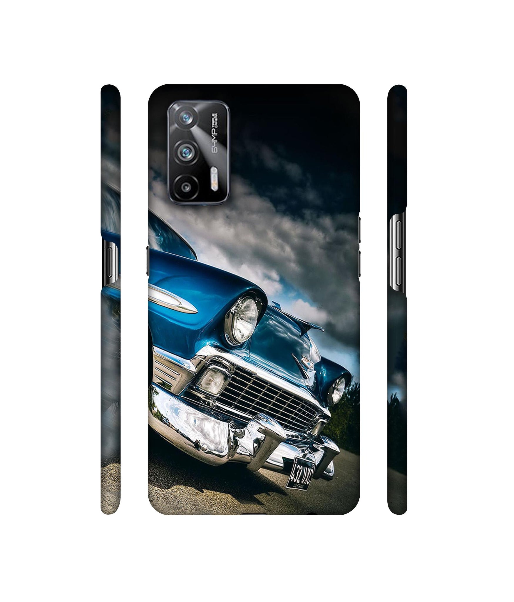 Vintage Car Pattern Designer Hard Back Cover for Realme X7 Max 5G / Realme GT 5G