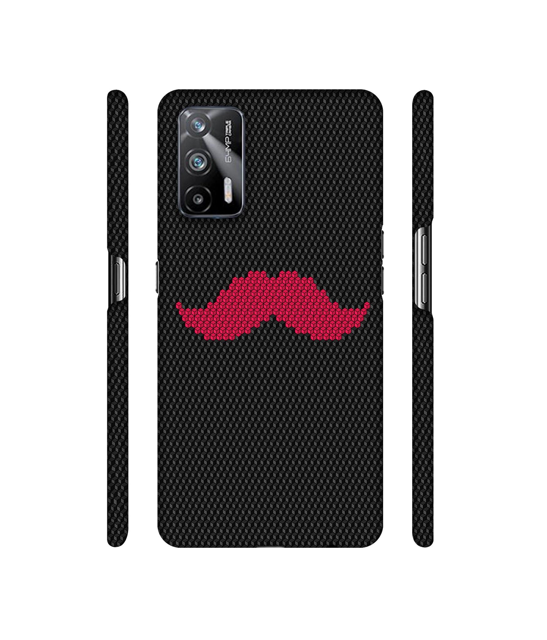 Pink Mustache Pattern Designer Hard Back Cover for Realme X7 Max 5G / Realme GT 5G