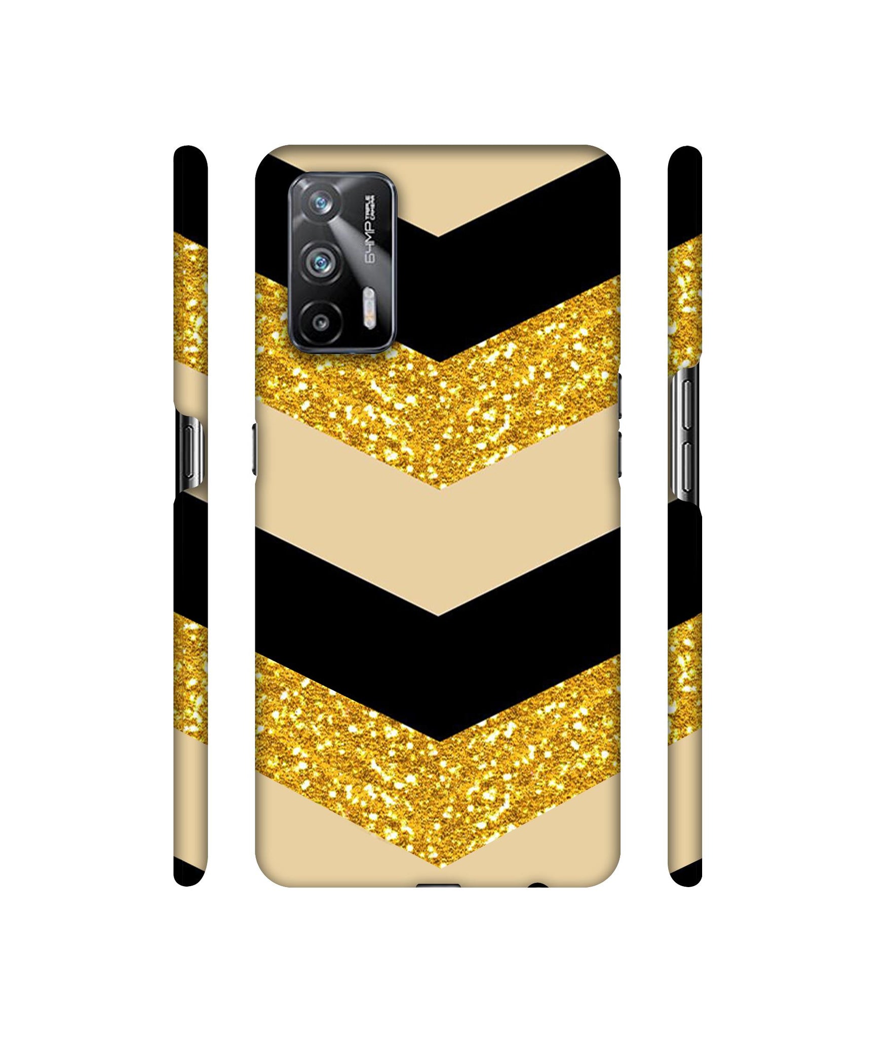 Black & Gold Designer Hard Back Cover for Realme X7 Max 5G / Realme GT 5G