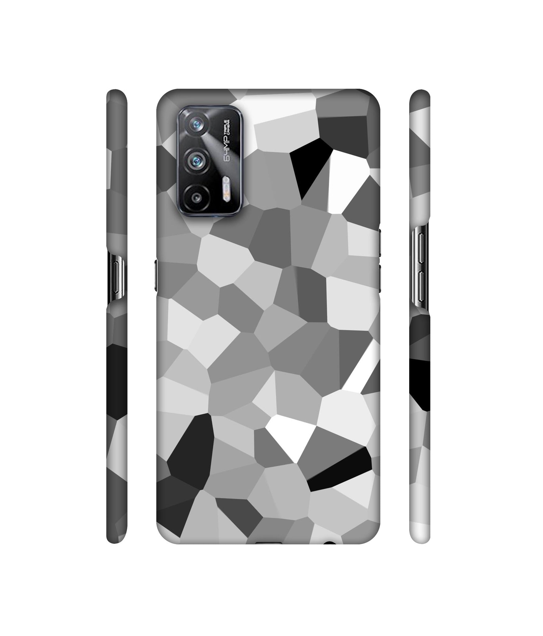 Black & White Mathematical Shape Designer Hard Back Cover for Realme X7 Max 5G / Realme GT 5G