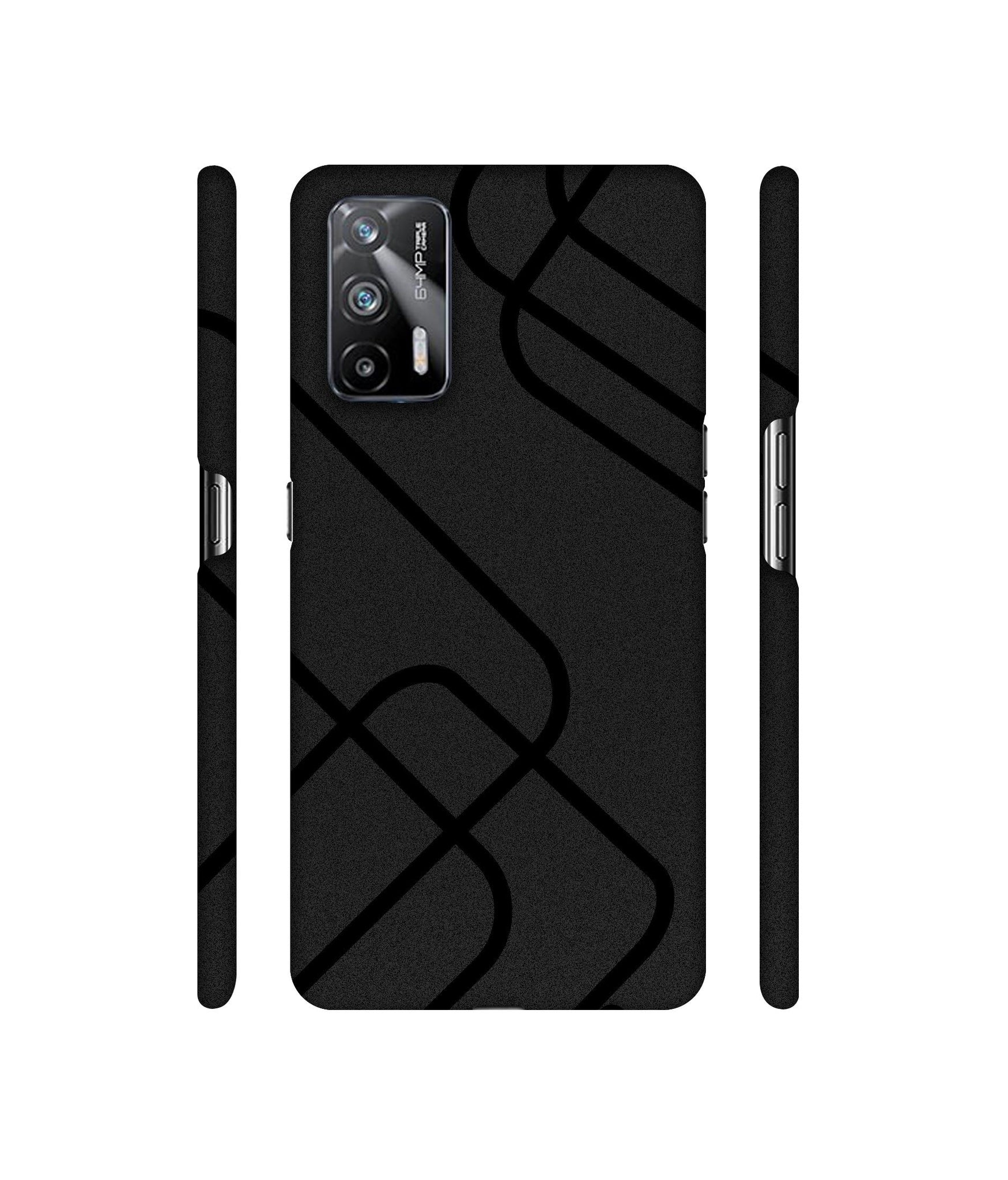 Zig-Zag Black Line Designer Hard Back Cover for Realme X7 Max 5G / Realme GT 5G