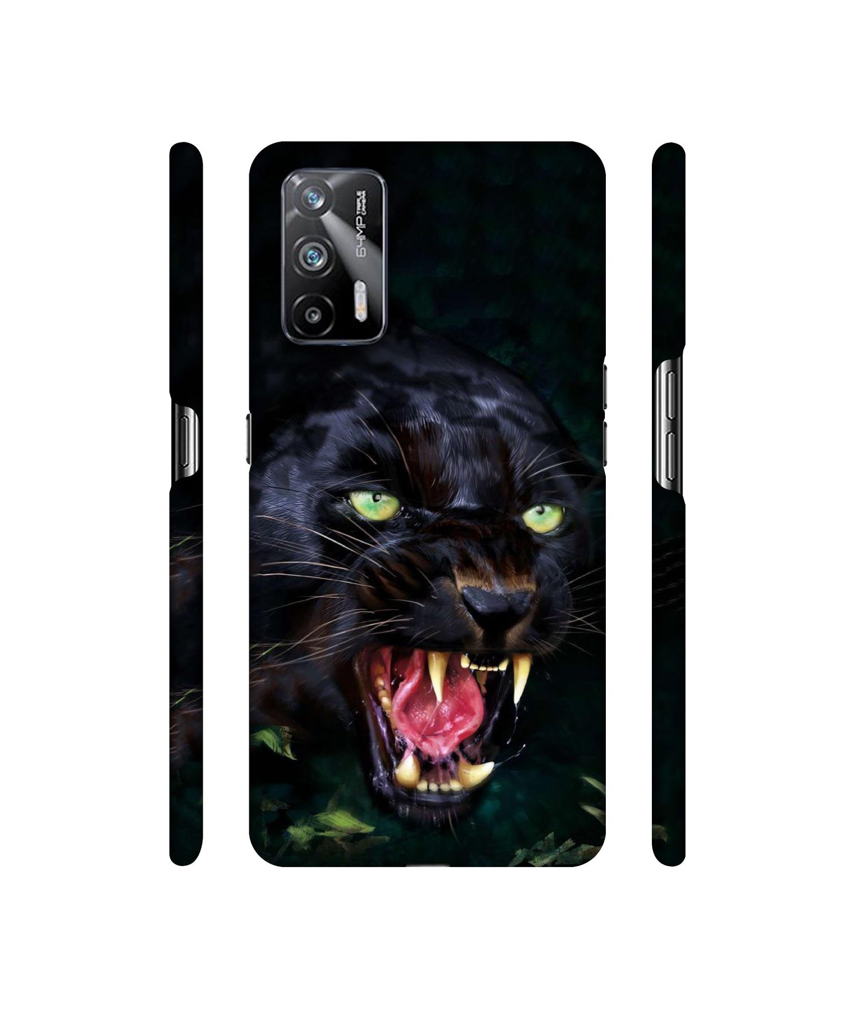 Angry Black Tiger Face Designer Hard Back Cover for Realme X7 Max 5G / Realme GT 5G