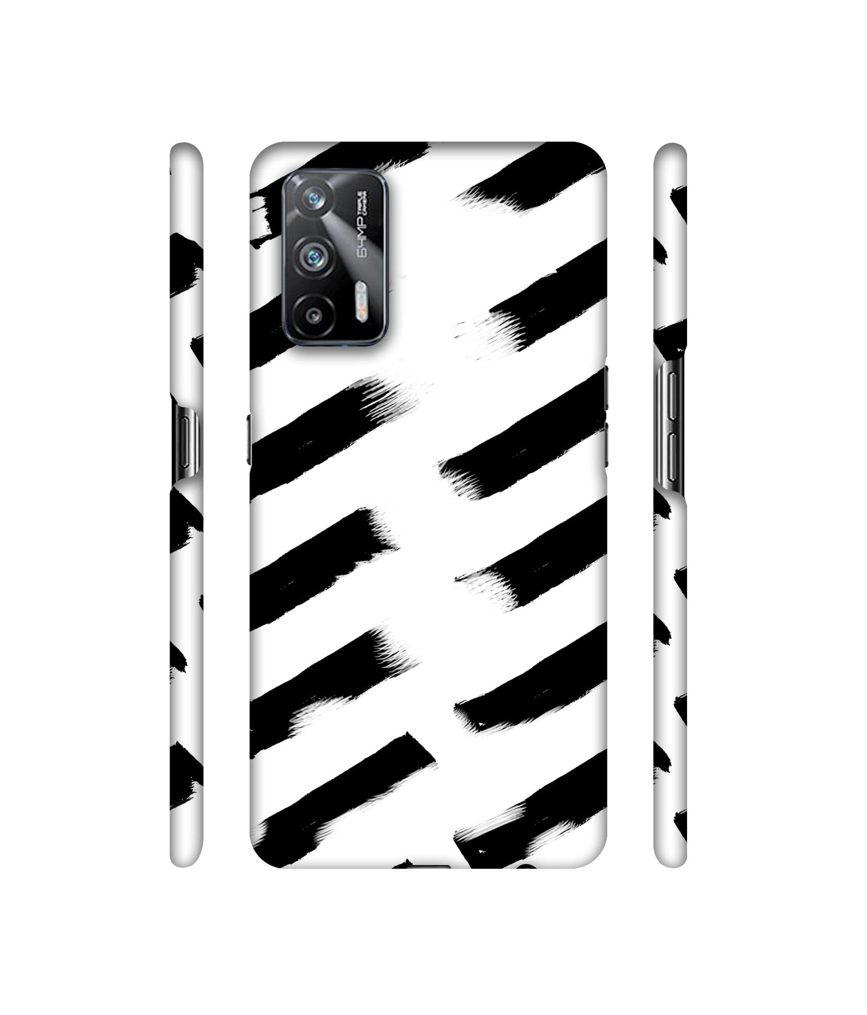 Black & White Rectangle Designer Hard Back Cover for Realme X7 Max 5G / Realme GT 5G