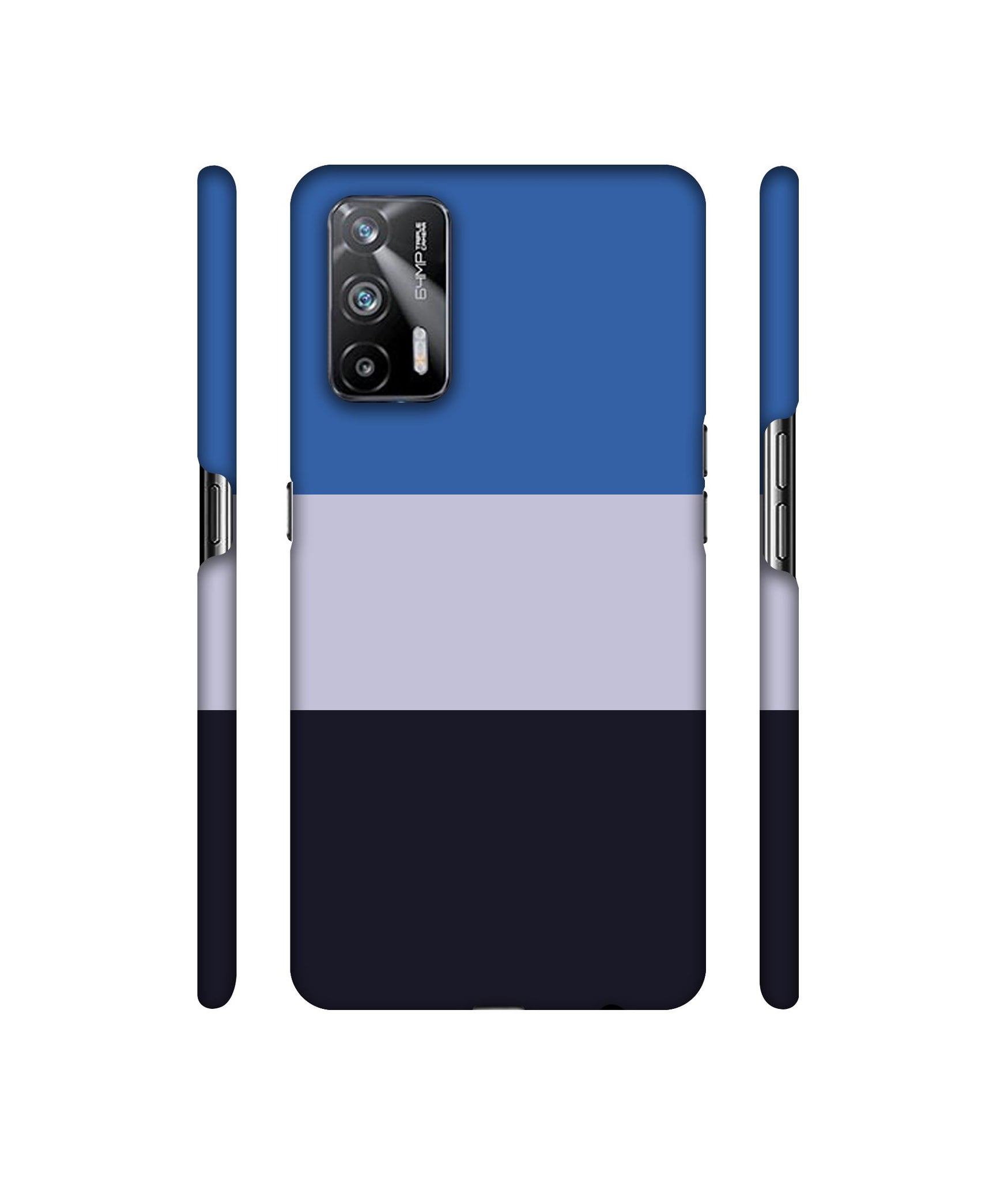 Three Colour Straps Designer Hard Back Cover for Realme X7 Max 5G / Realme GT 5G