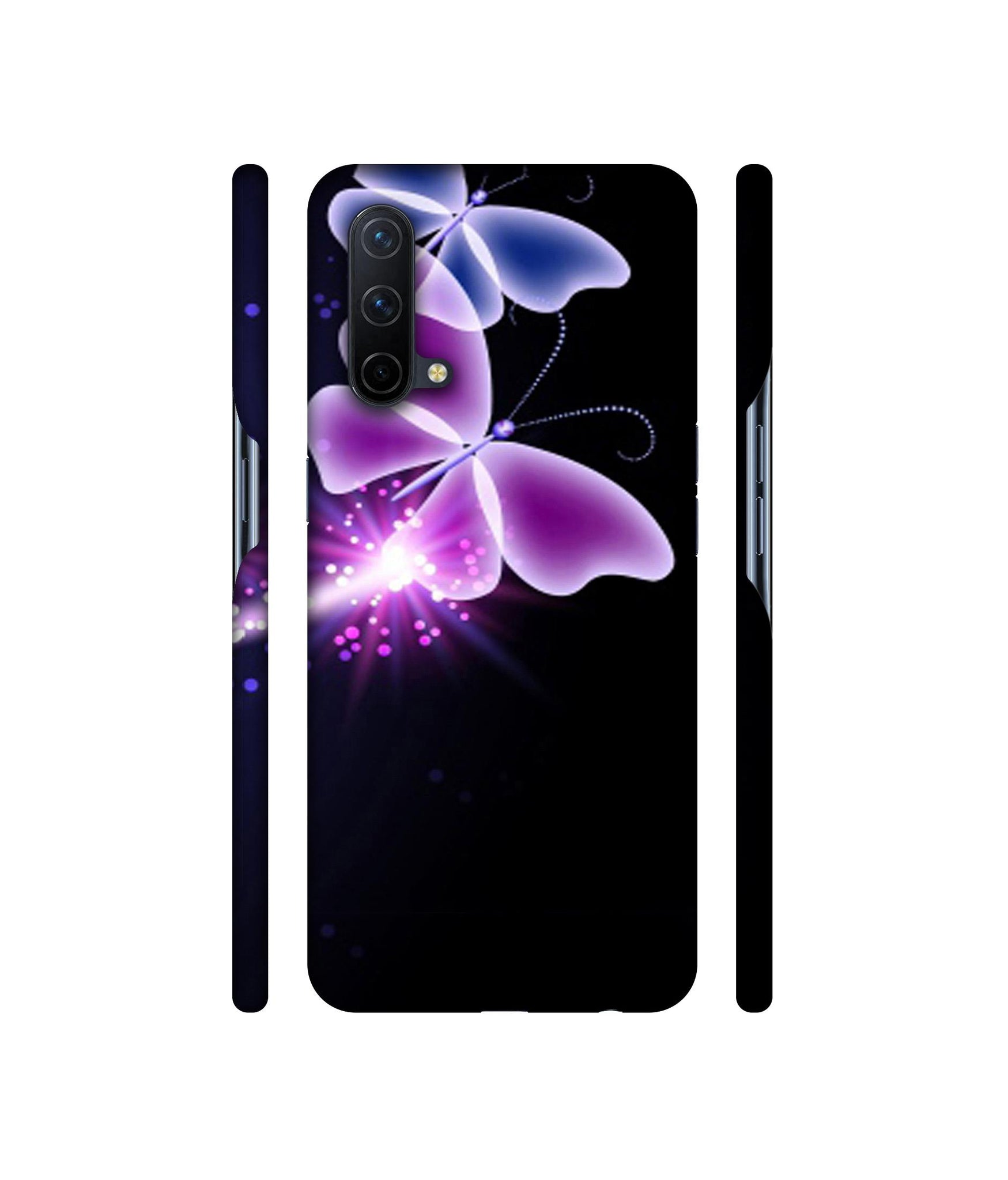 Neon Butterfly Light Abstract Shine Designer Hard Back Cover for OnePlus Nord CE 5G