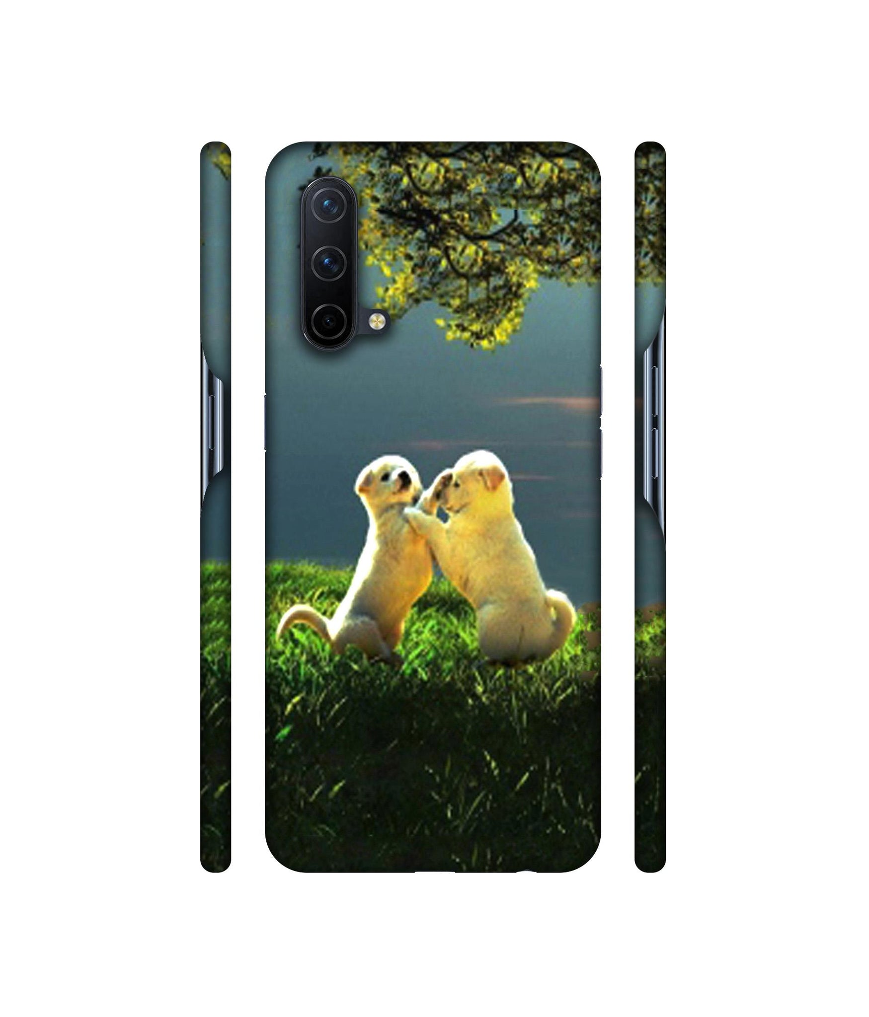 Puppy Couple Play Kids Nature Designer Hard Back Cover for OnePlus Nord CE 5G