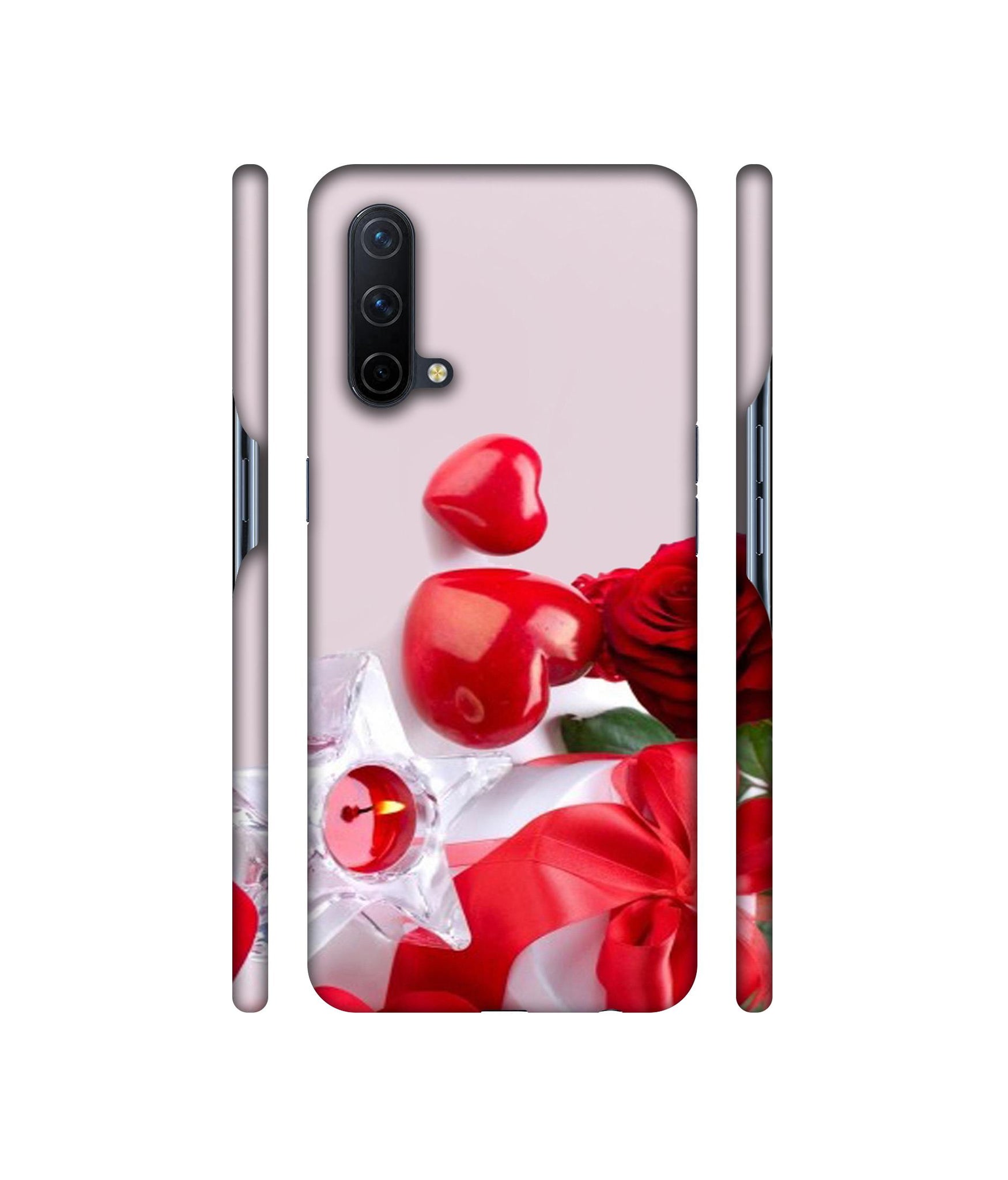 Red Rose Heart Valentines Couple Designer Hard Back Cover for OnePlus Nord CE 5G