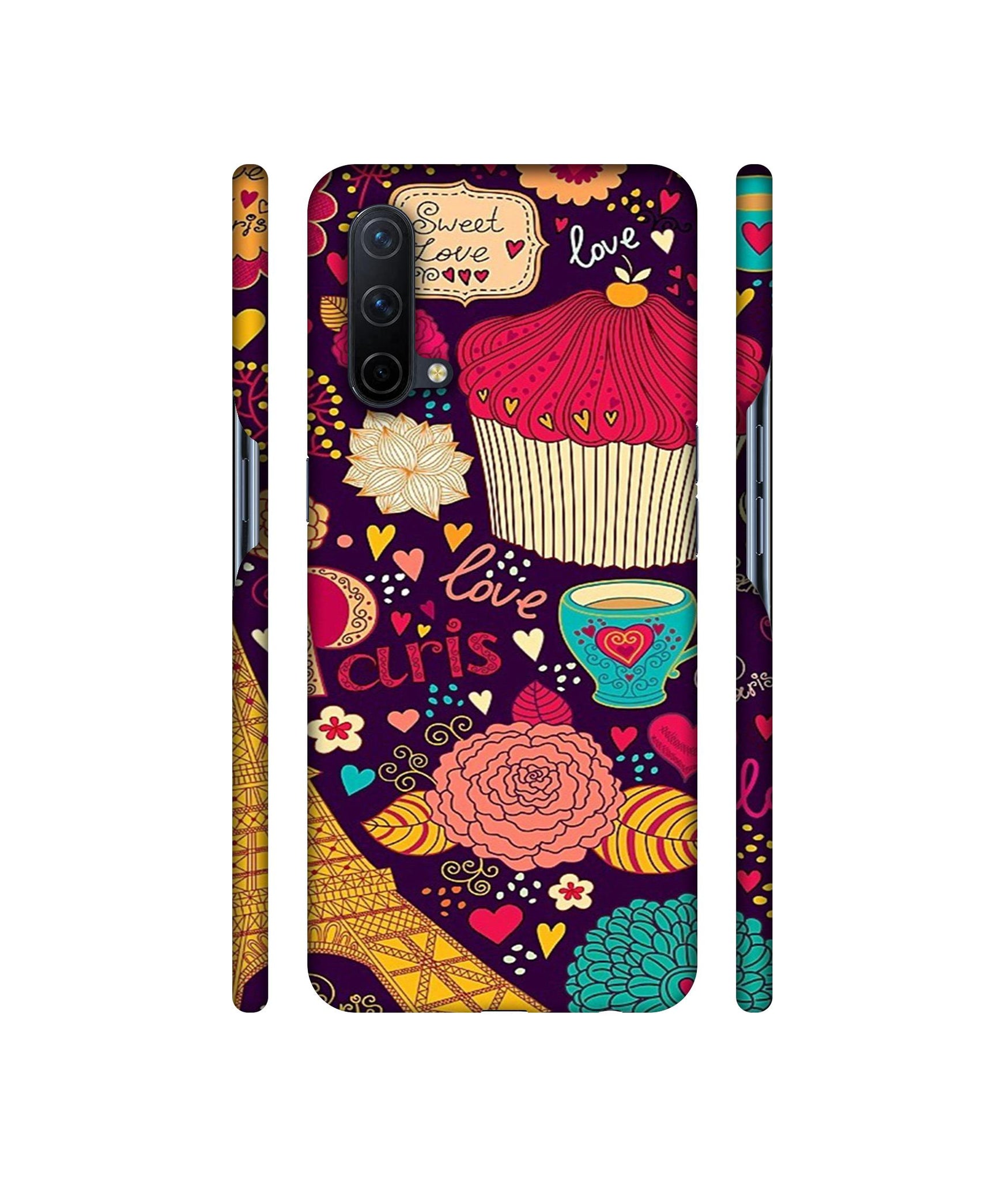 Paris Flower Love Designer Hard Back Cover for OnePlus Nord CE 5G