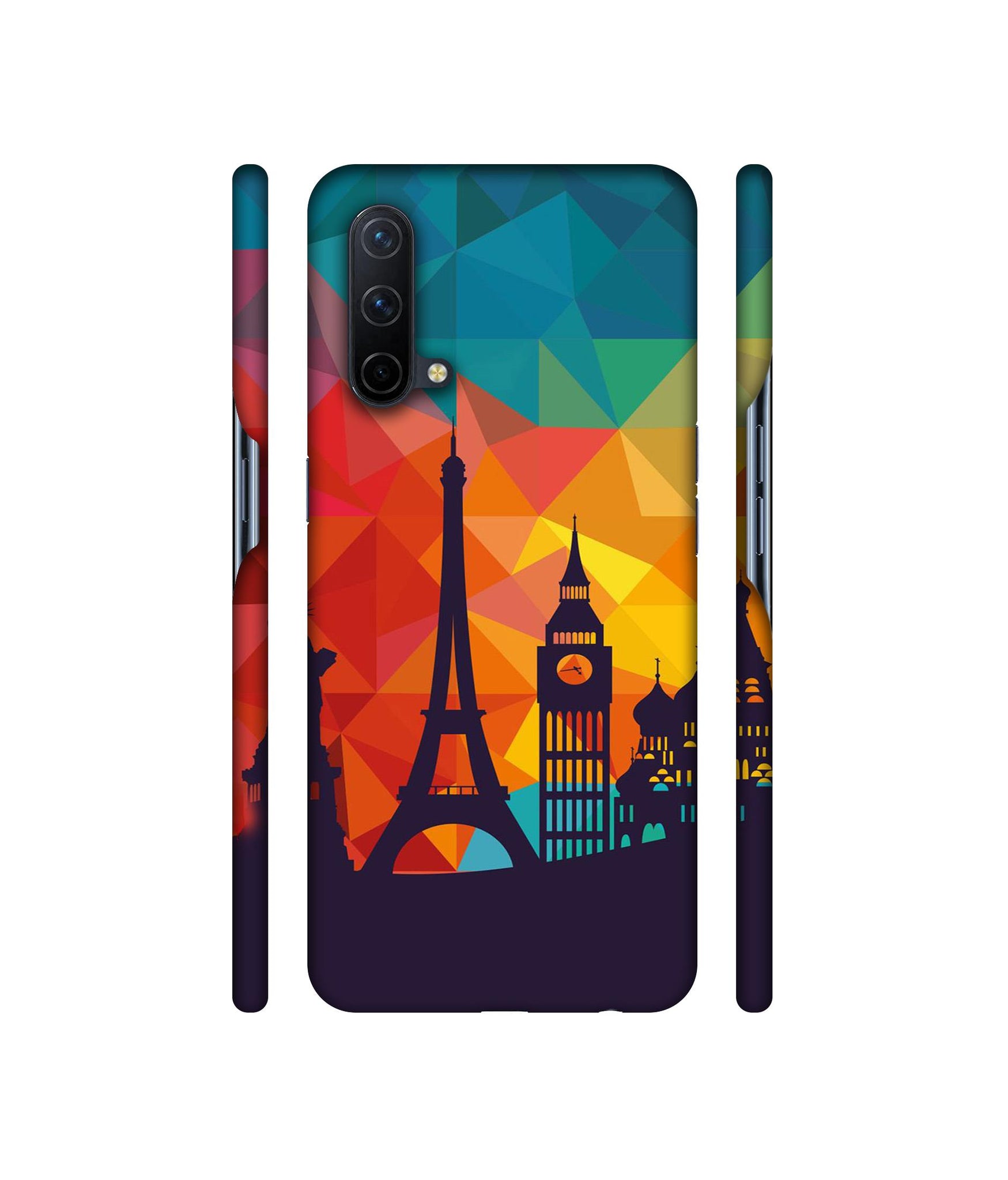Colored Paris Designer Hard Back Cover for OnePlus Nord CE 5G