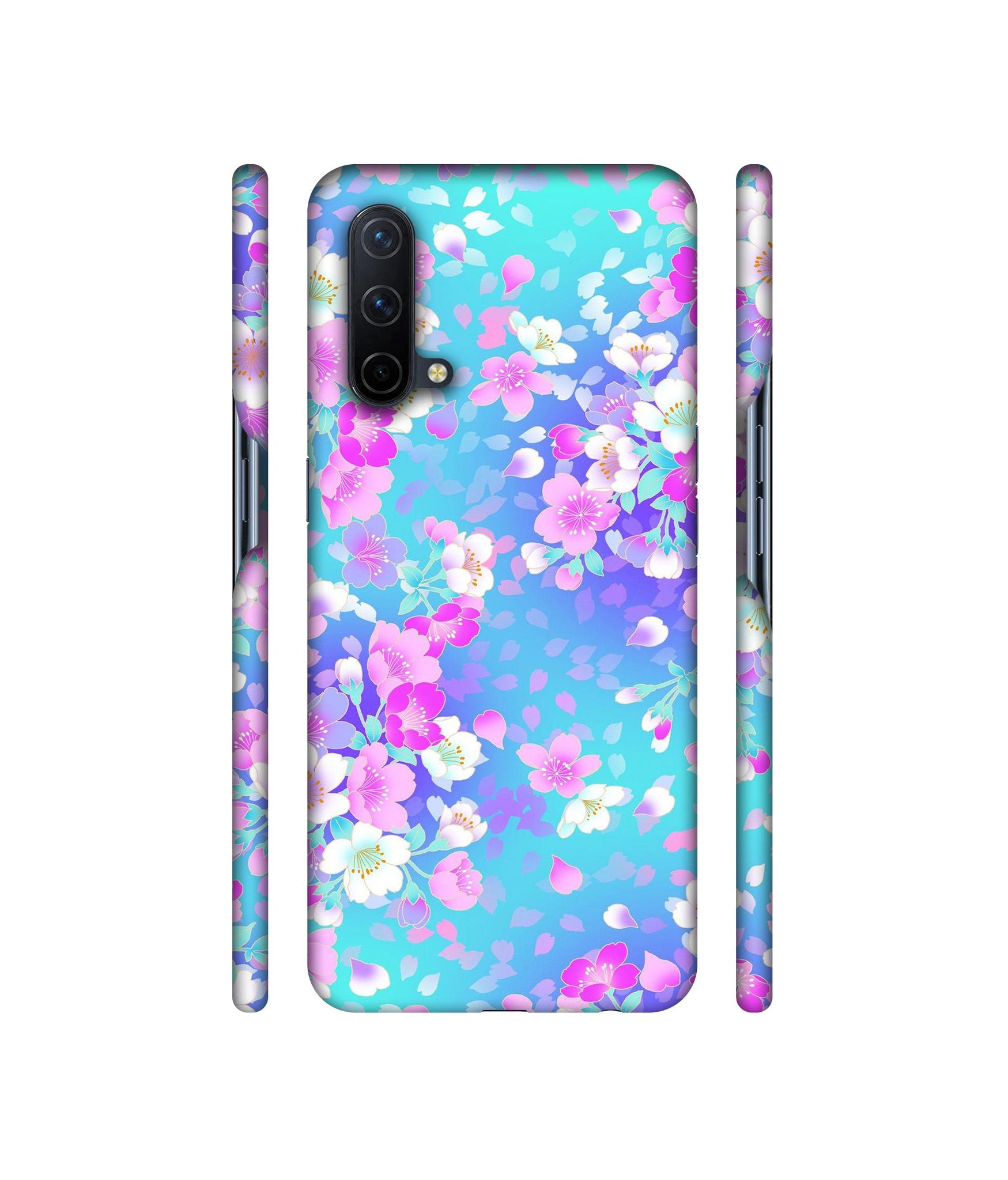 Floral Blue Pattern Designer Hard Back Cover for OnePlus Nord CE 5G
