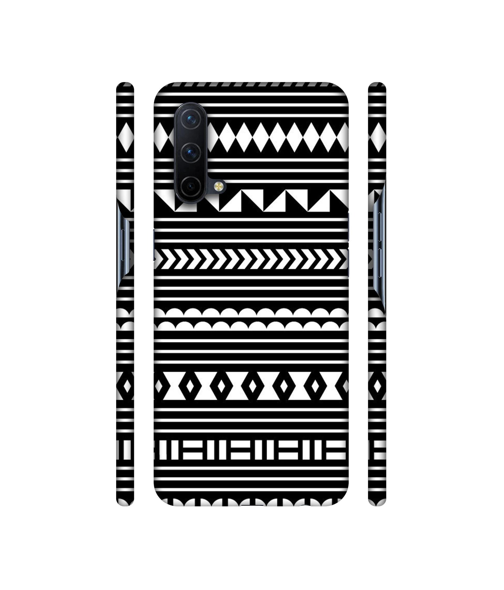 Black Pattern Designer Hard Back Cover for OnePlus Nord CE 5G