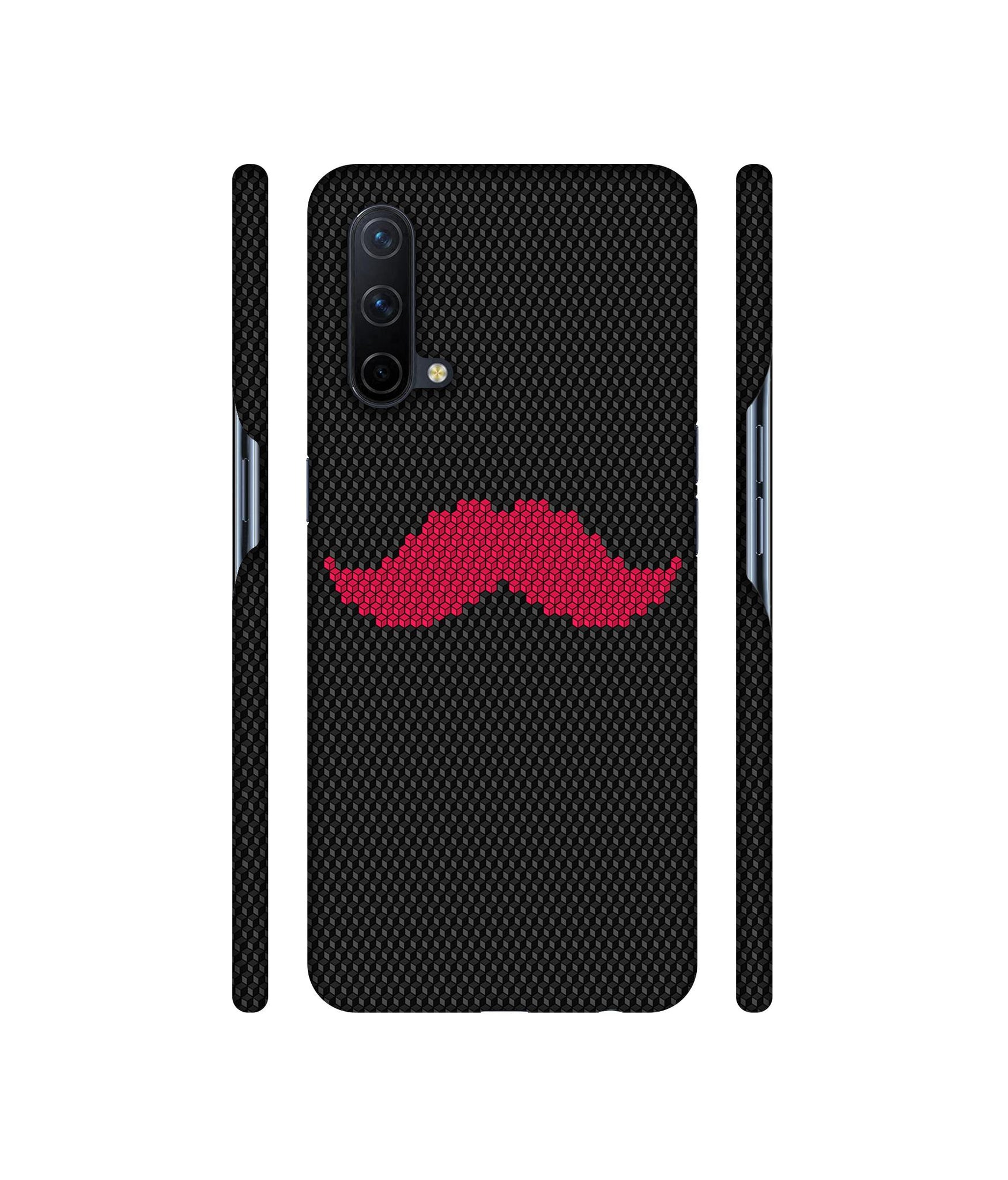 Pink Mustache Pattern Designer Hard Back Cover for OnePlus Nord CE 5G