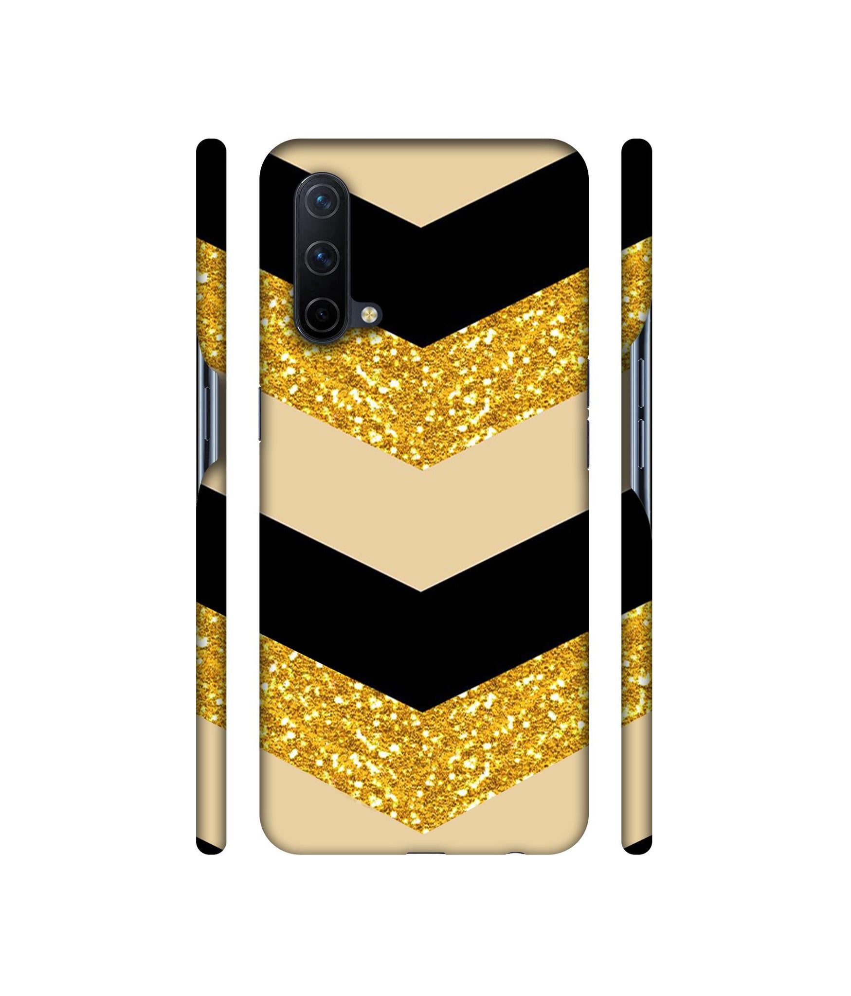 Black & Gold Designer Hard Back Cover for OnePlus Nord CE 5G