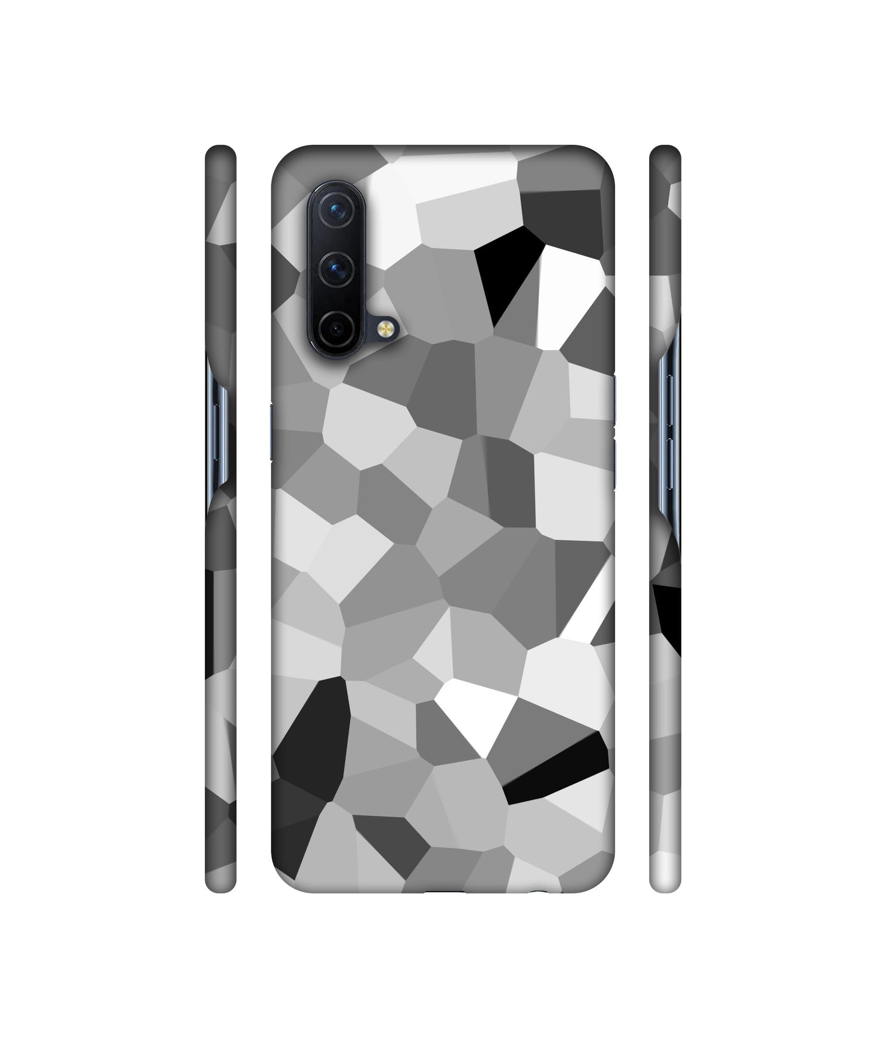 Black & White Mathematical Shape Designer Hard Back Cover for OnePlus Nord CE 5G