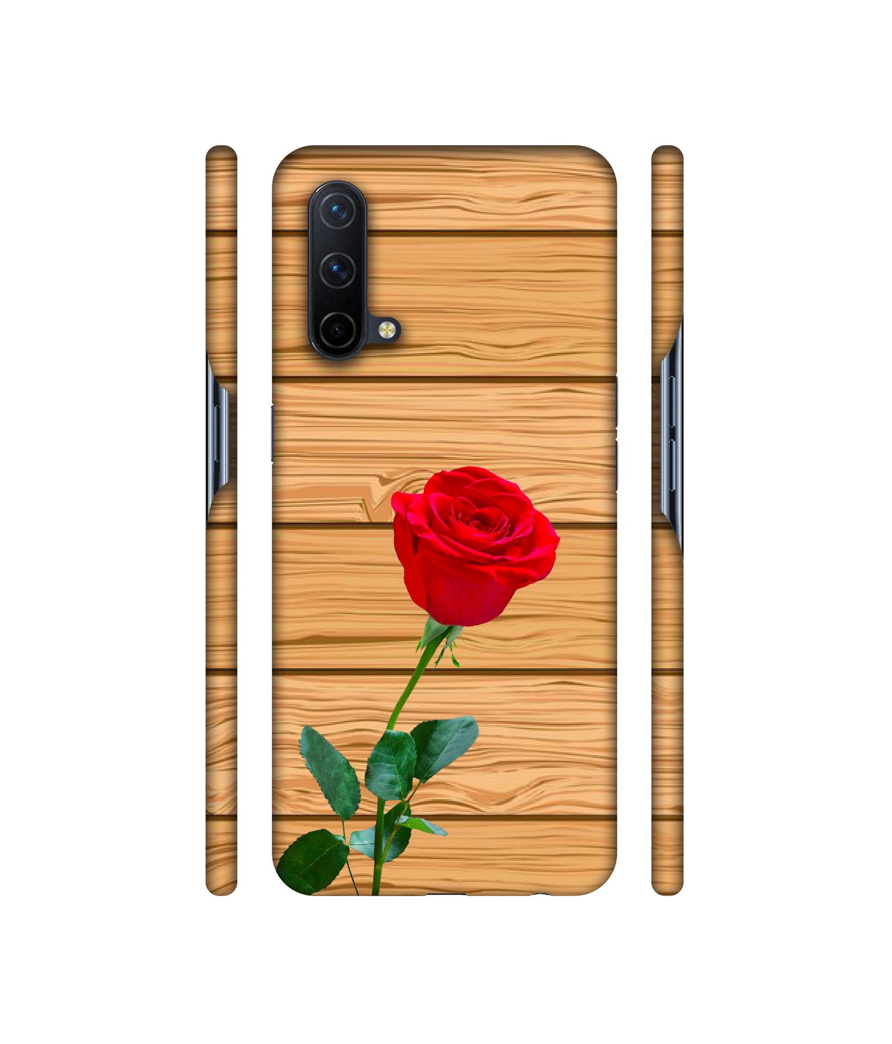 Rose With Wooden Texture Designer Hard Back Cover for OnePlus Nord CE 5G