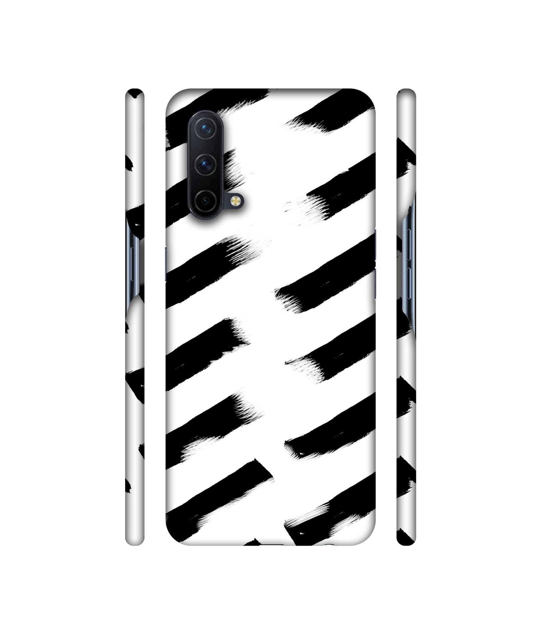 Black & White Rectangle Designer Hard Back Cover for OnePlus Nord CE 5G