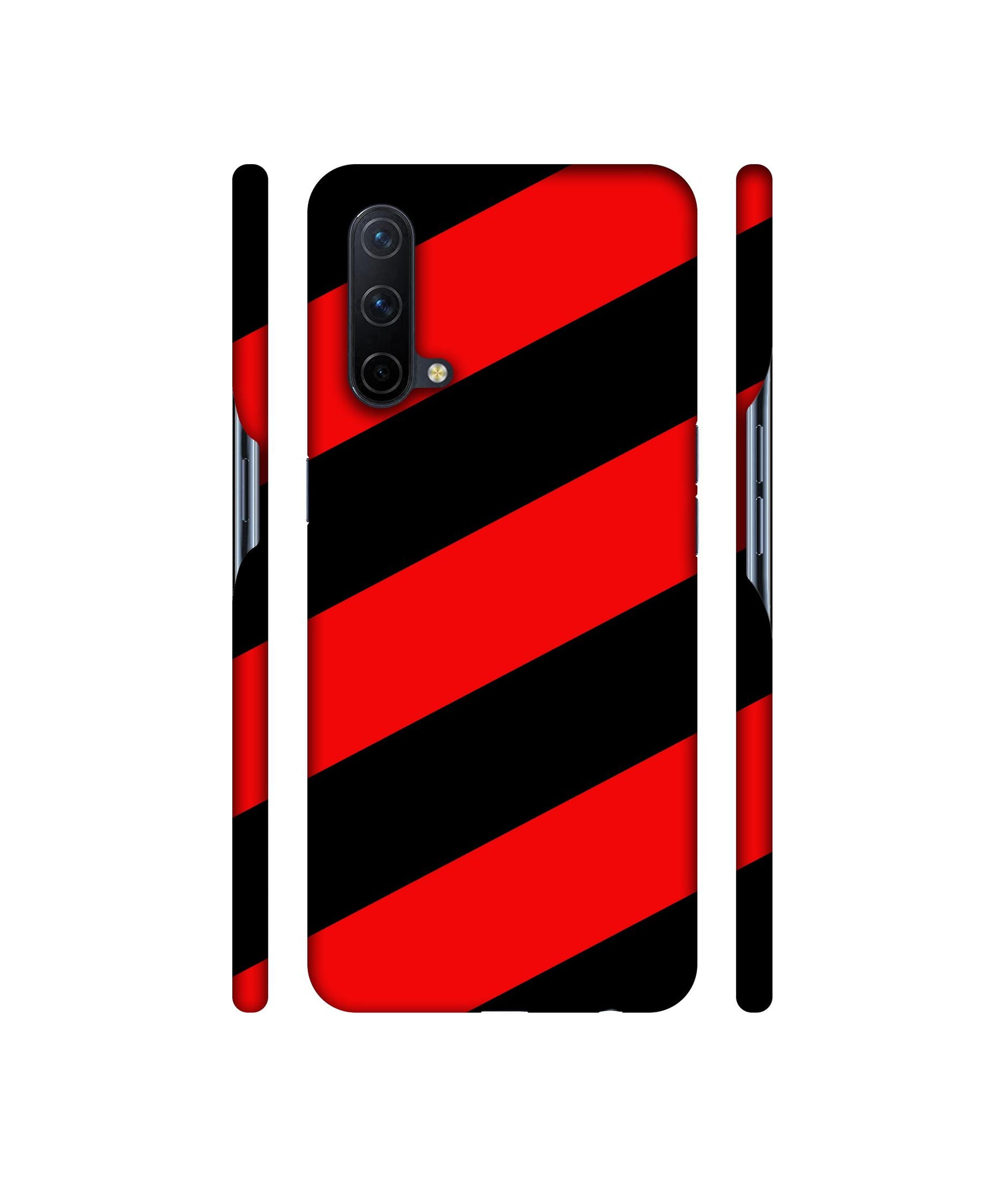 Red and Black Line Designer Hard Back Cover for OnePlus Nord CE 5G