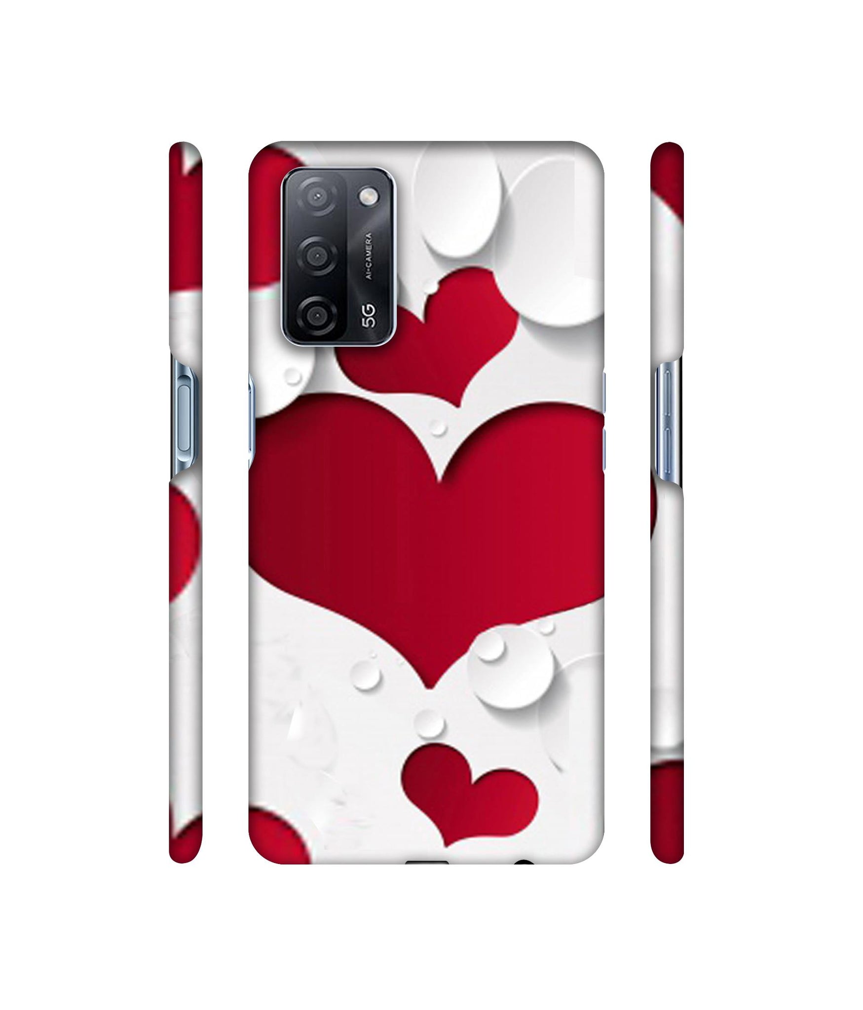 Multiple Hearts Designer Hard Back Cover for Oppo A53s 5G