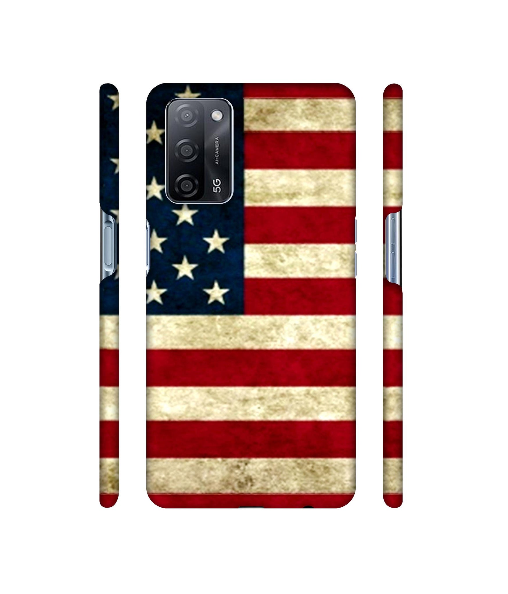 Multicoloured USA Flag Designer Hard Back Cover for Oppo A53s 5G