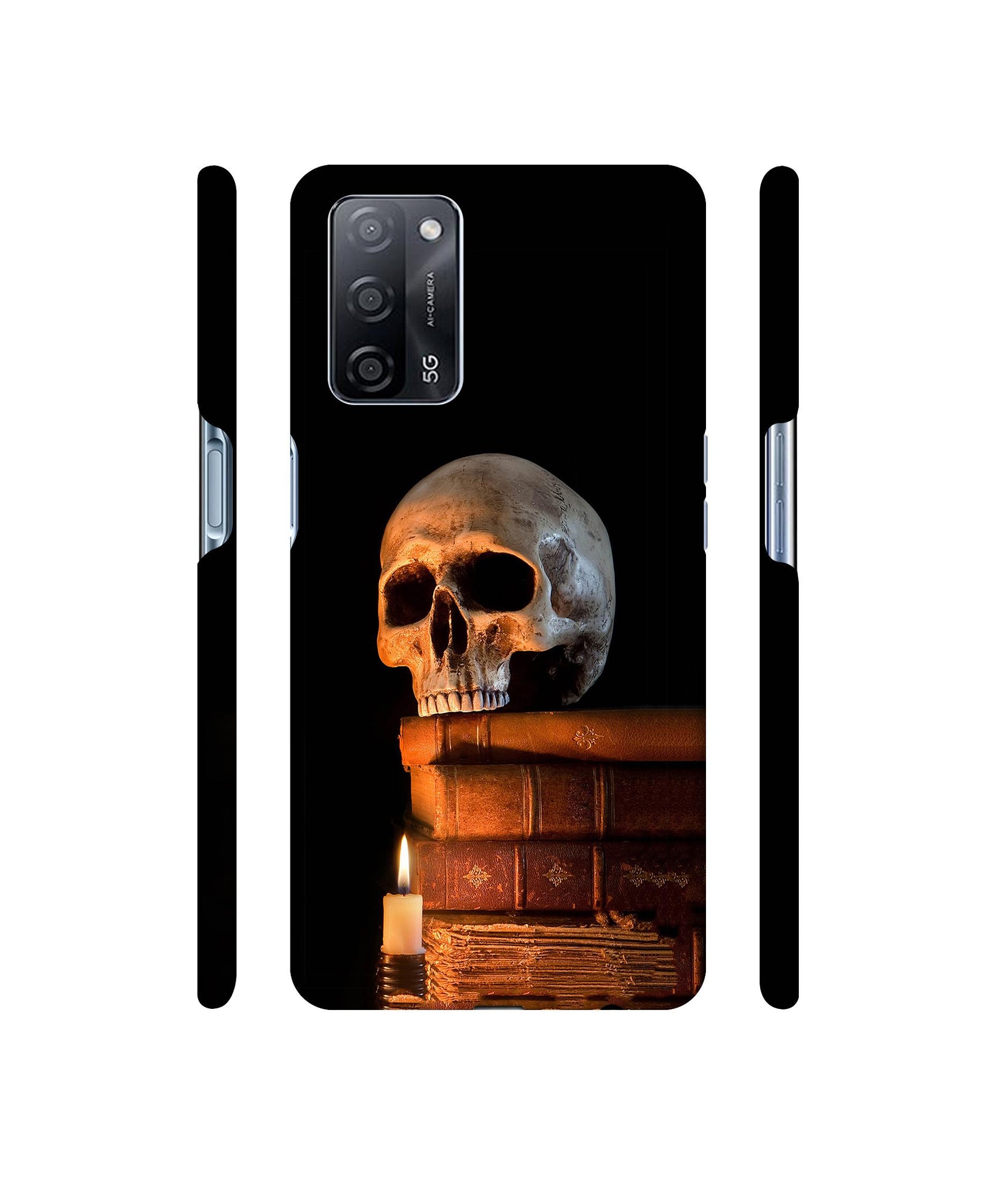 Skull Magic Candles Books Designer Hard Back Cover for Oppo A53s 5G