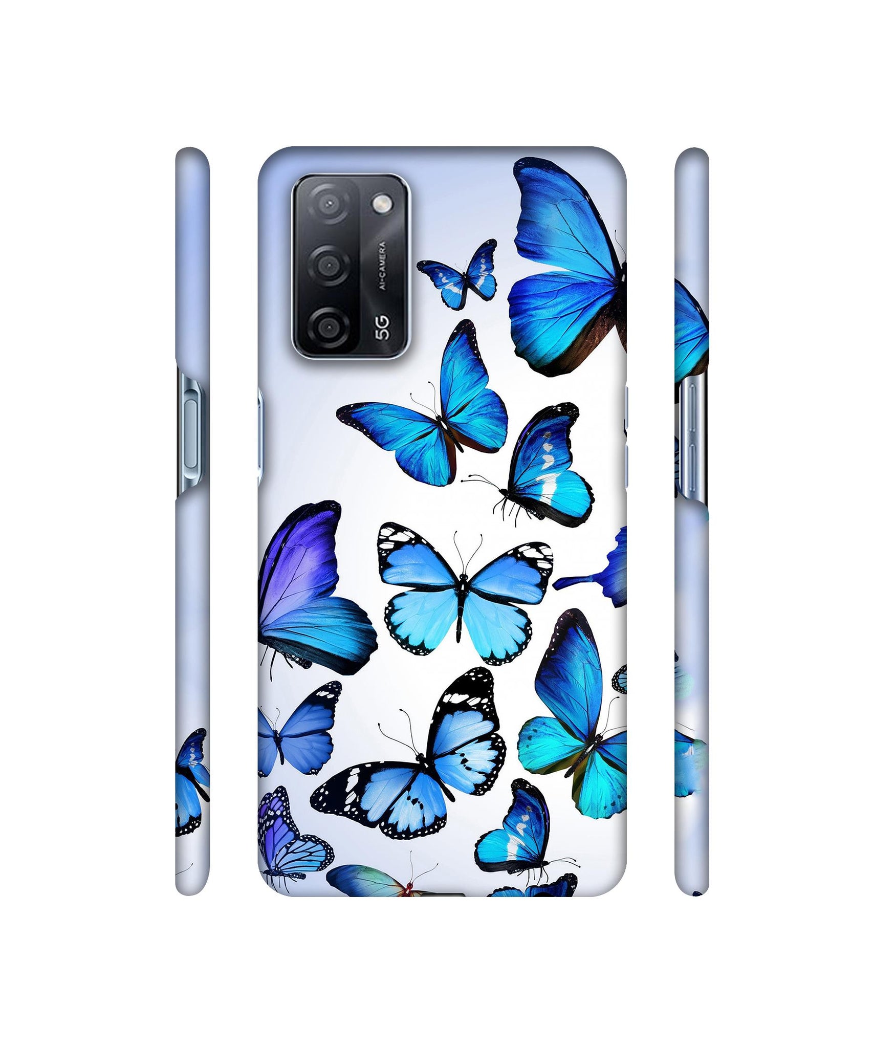Colorful Flying Butterfly Designer Hard Back Cover for Oppo A53s 5G
