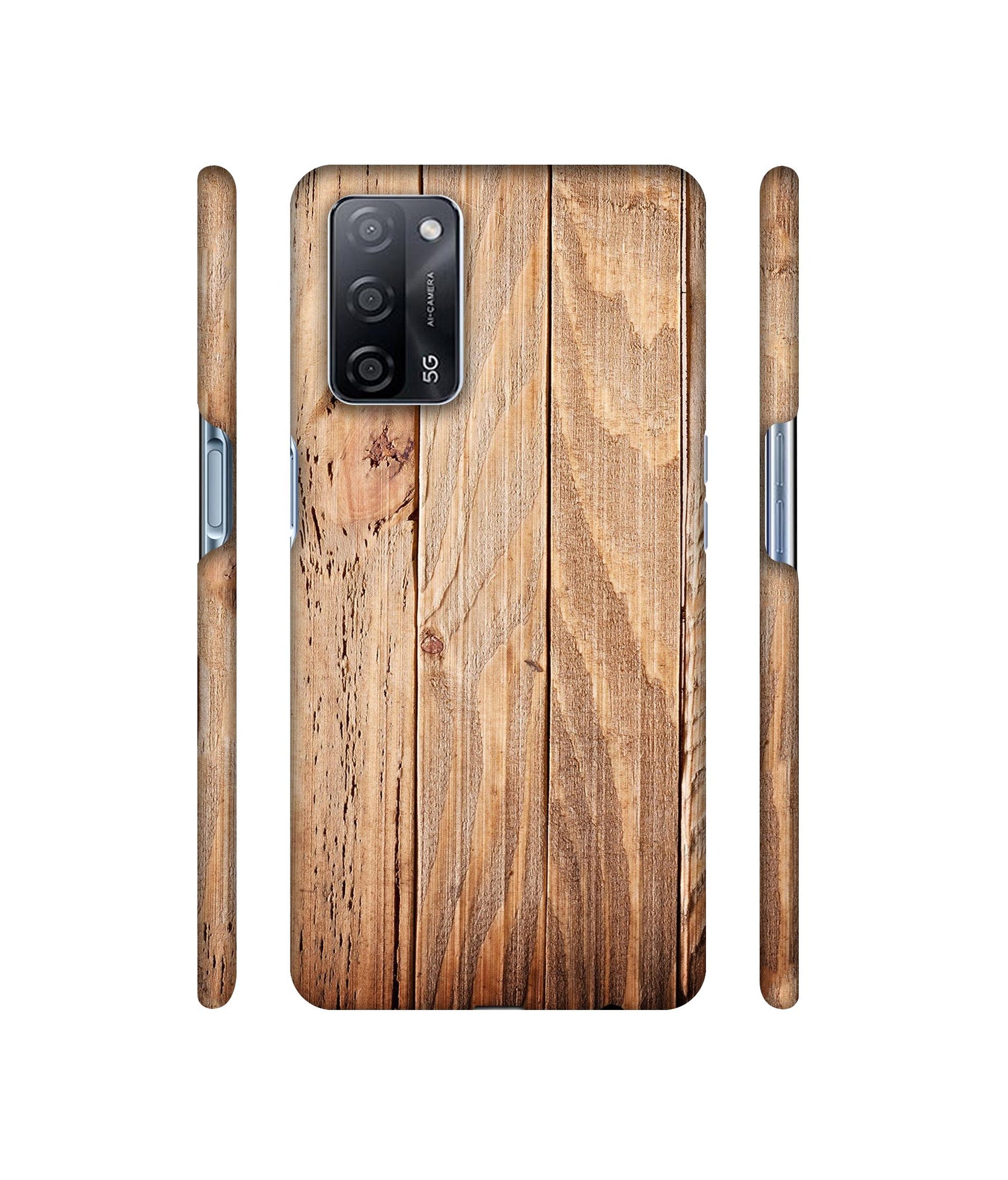 Wooden Texture Designer Hard Back Cover for Oppo A53s 5G